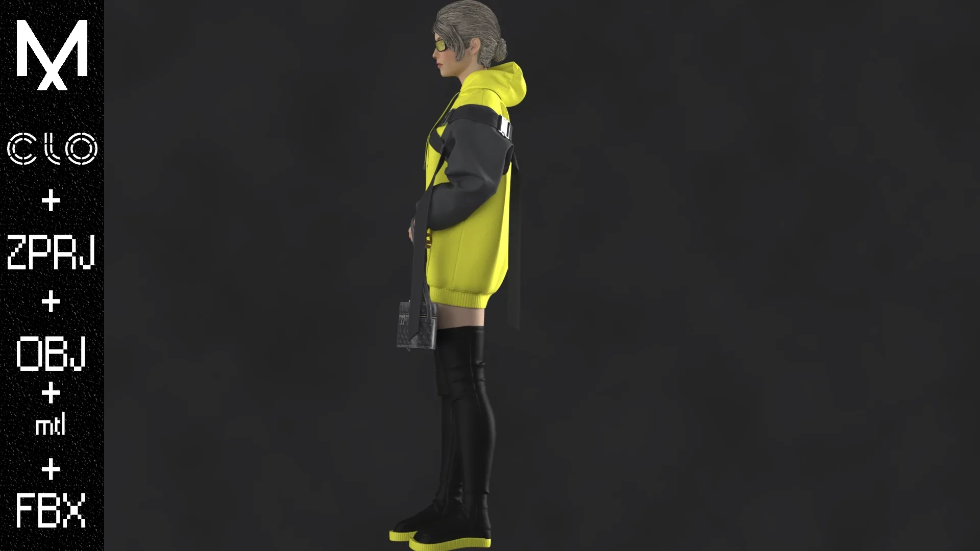 Female Outfit OBJ mtl FBX ZPRJ