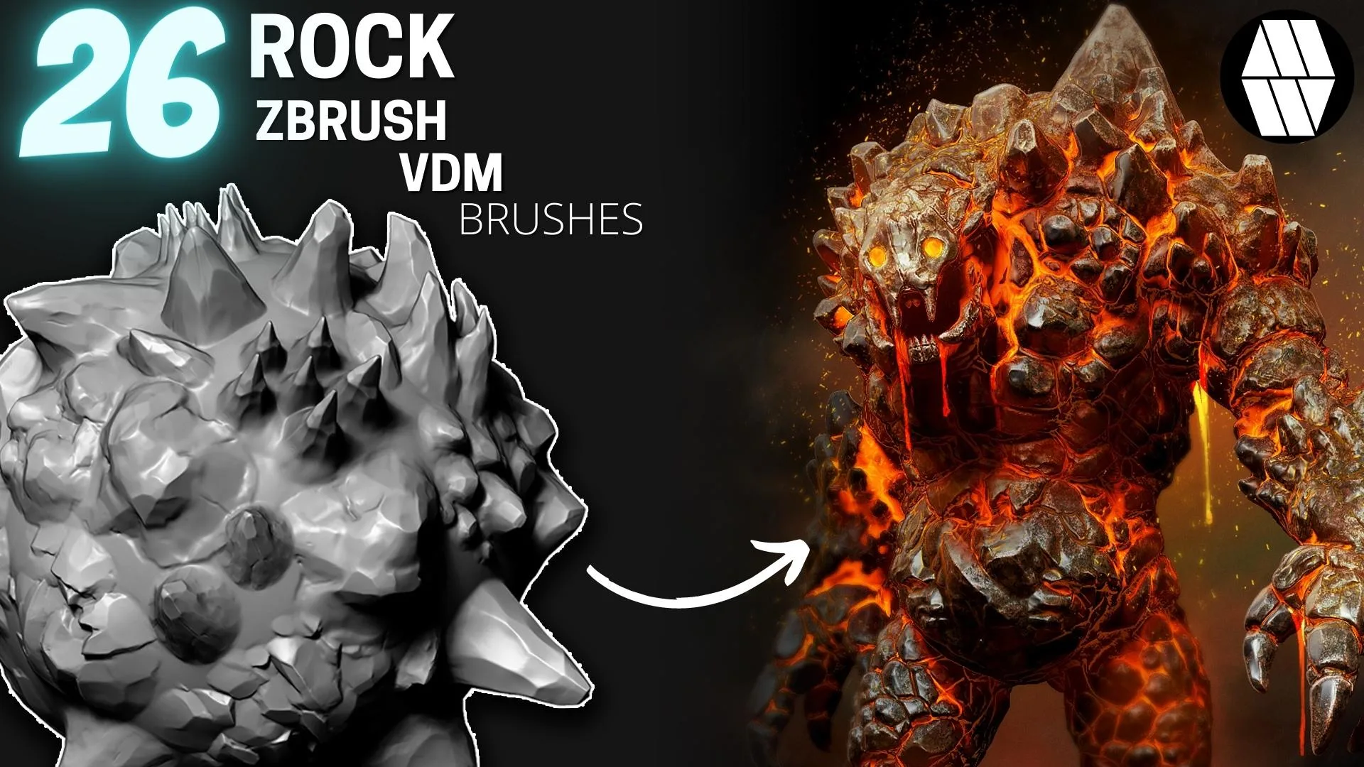 26 ROCK VDM Brush - Custom made Brush to use in ZBrush