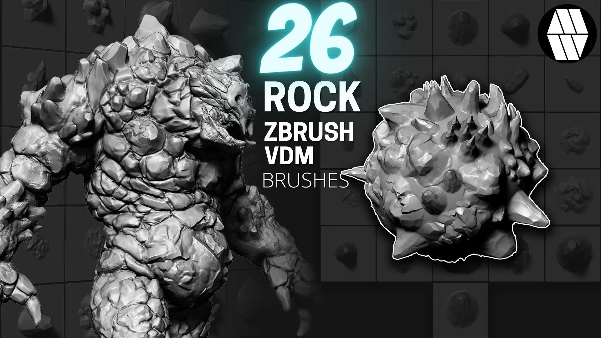 26 ROCK VDM Brush - Custom made Brush to use in ZBrush