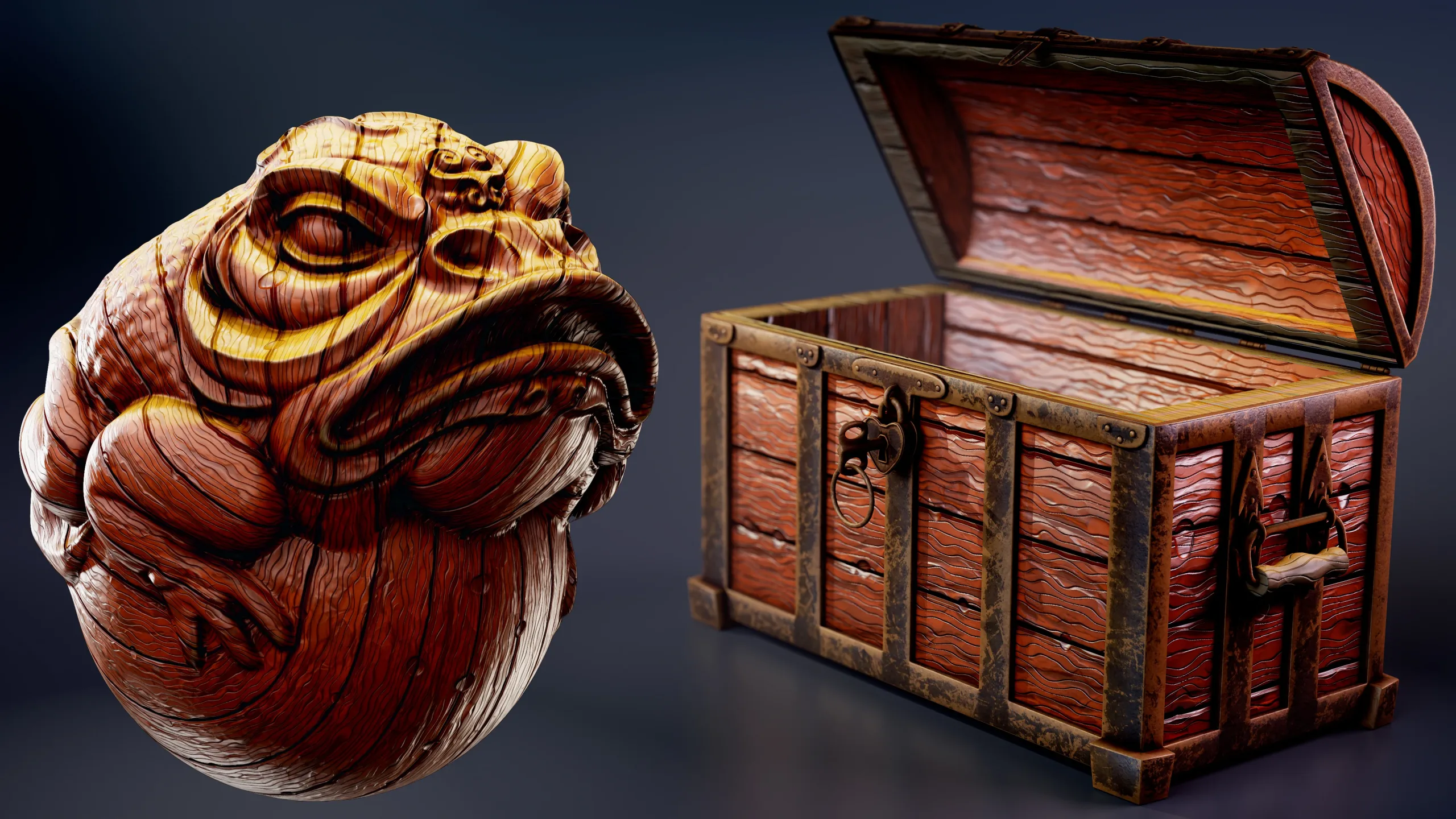 40 Stylized Wood-Metal Smart Material+ 4K PBR Textures + Tutorial