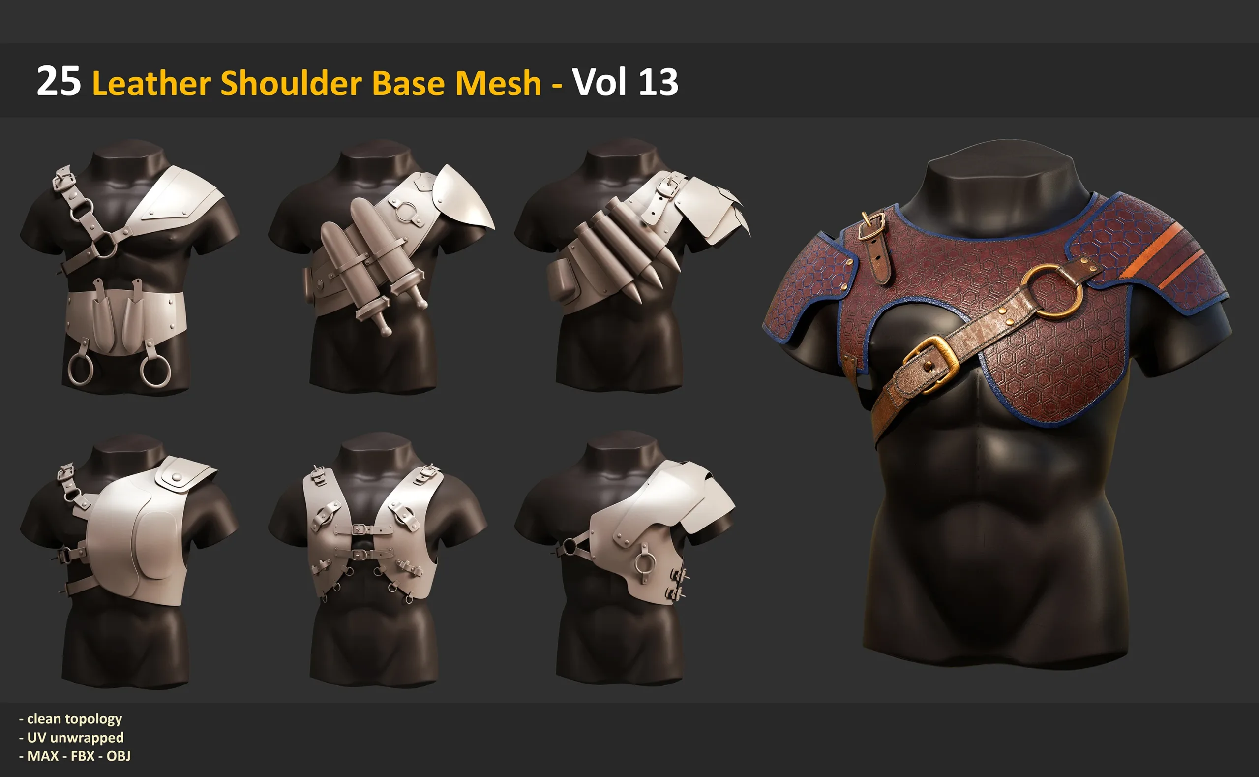 25 Leather Shoulder Base Mesh - Vol 13