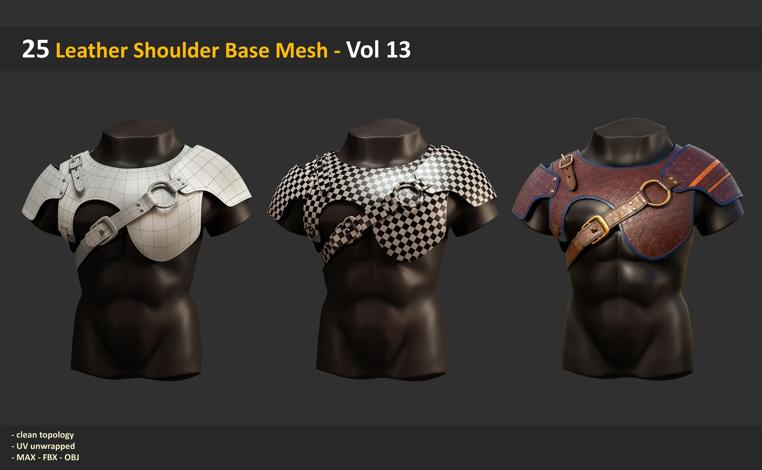 25 Leather Shoulder Base Mesh - Vol 13