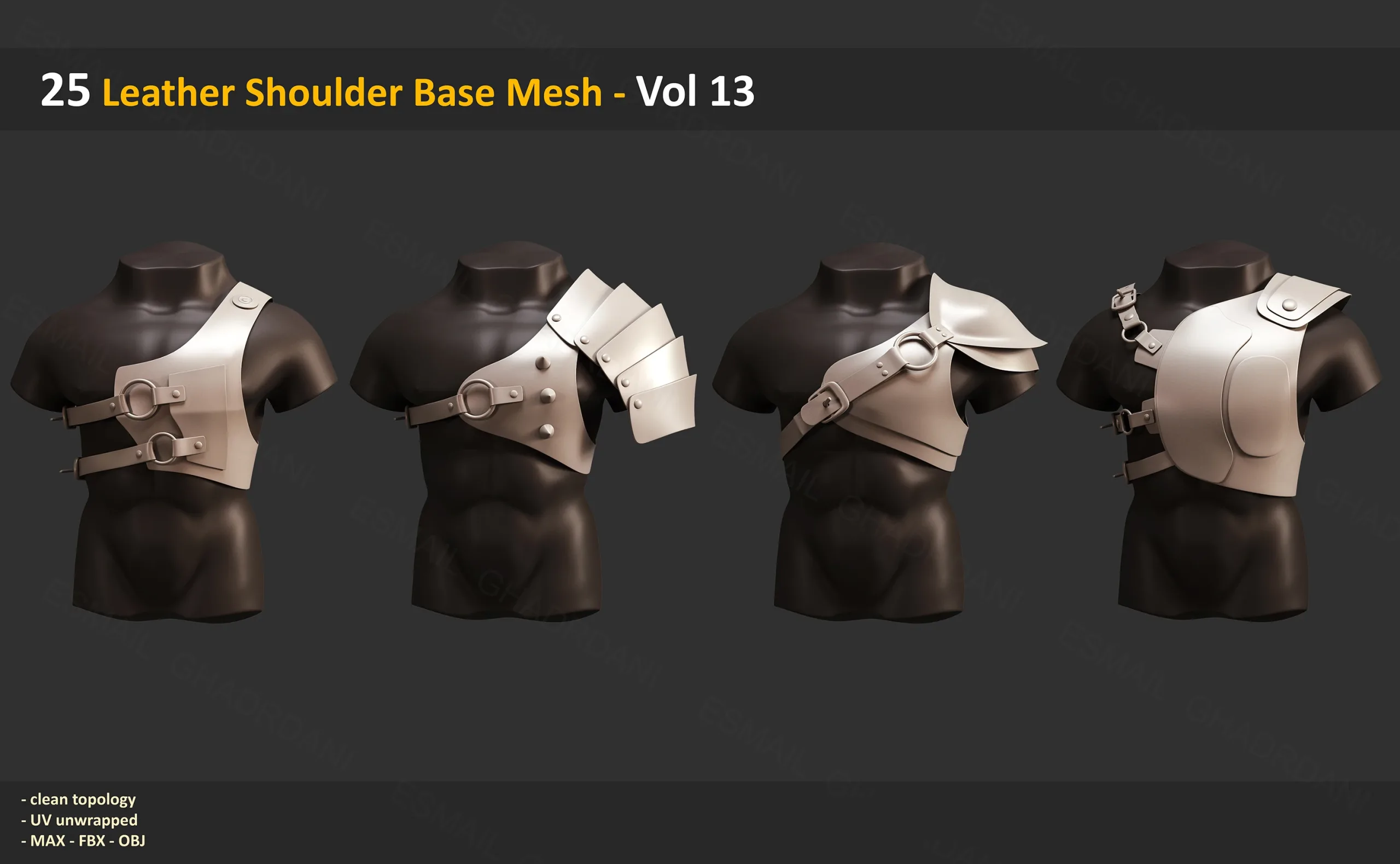25 Leather Shoulder Base Mesh - Vol 13