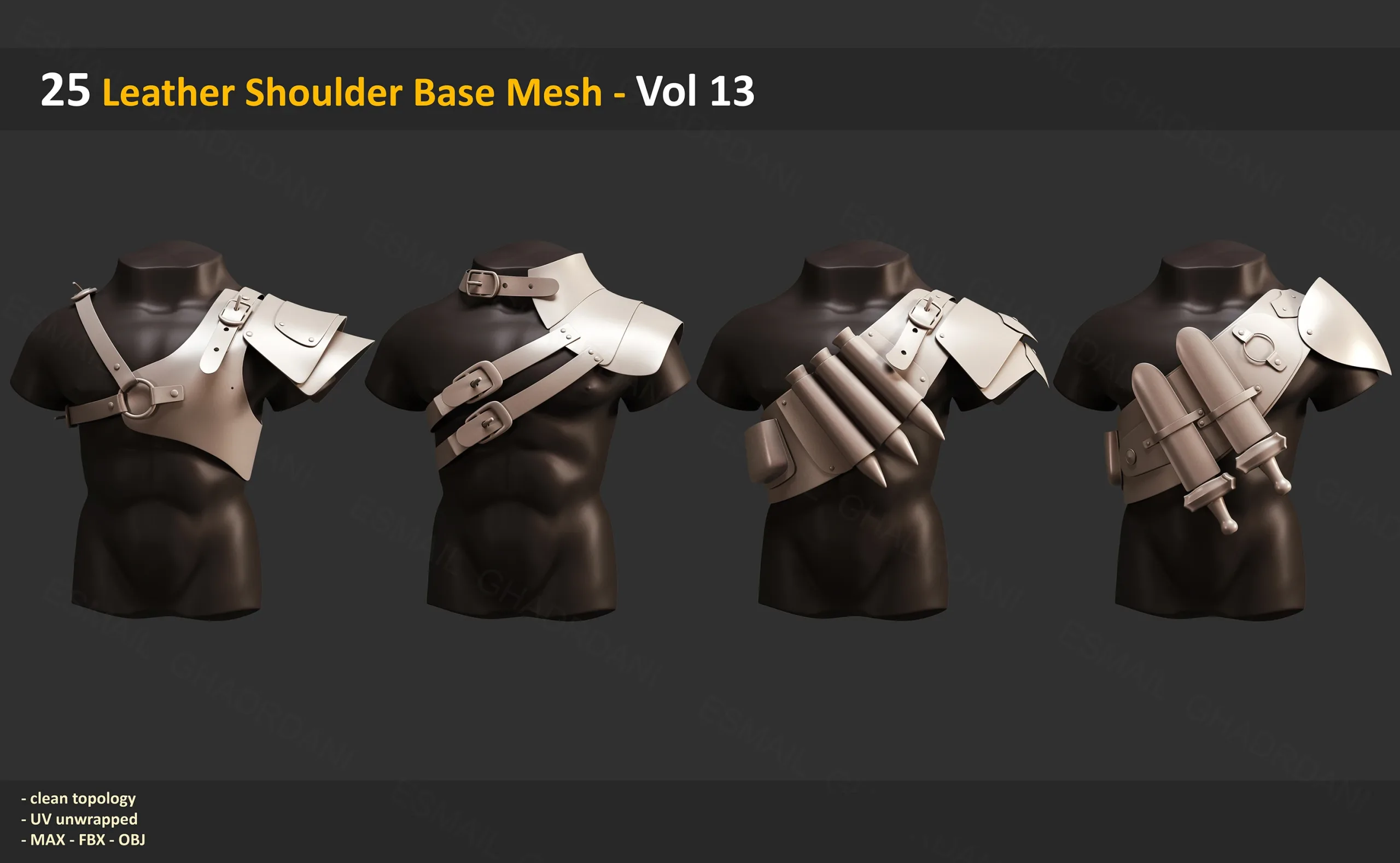 25 Leather Shoulder Base Mesh - Vol 13