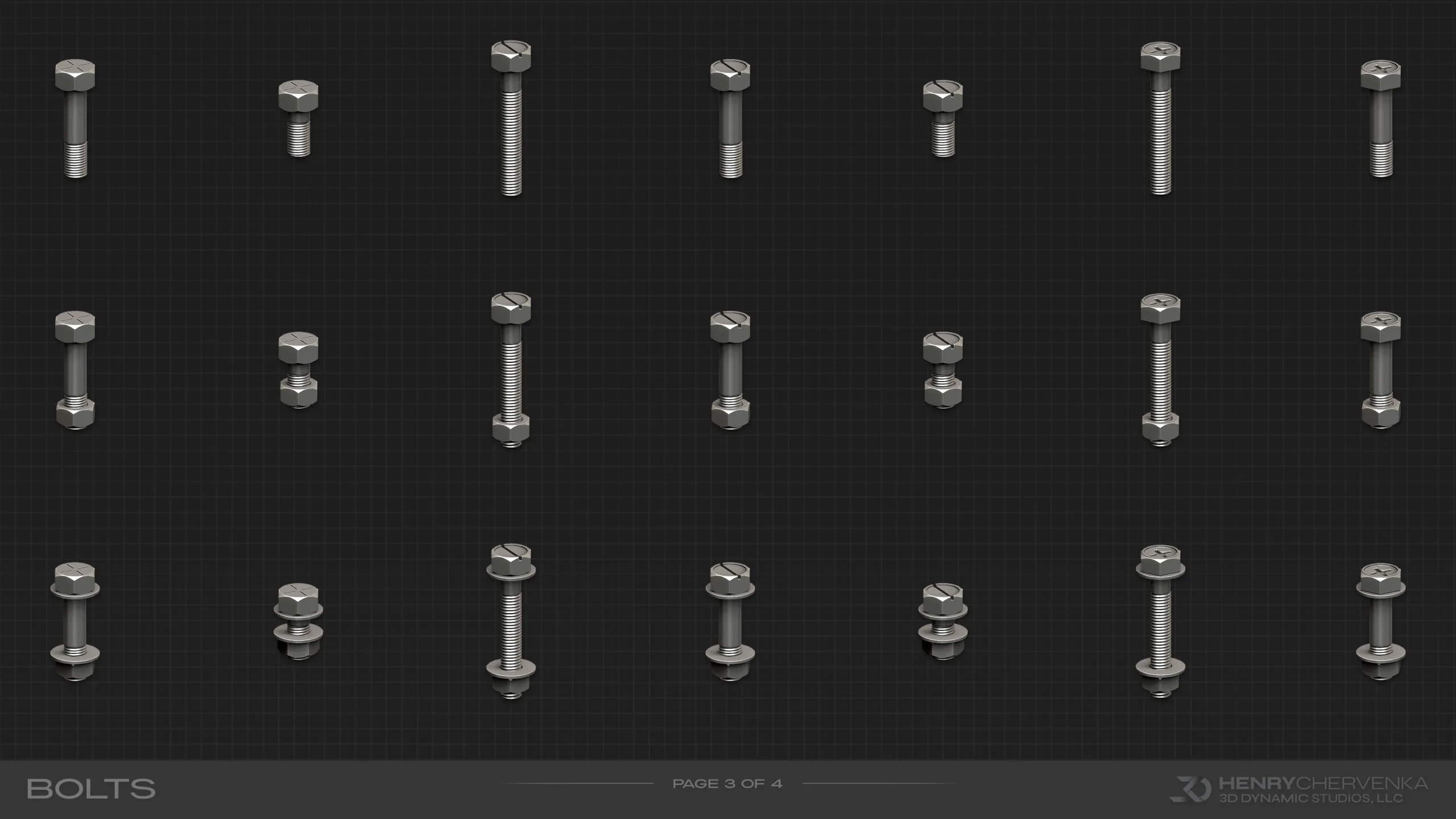 Fastener Zbrush IMM Pack // 300 Screws, Bolts, Nuts & More