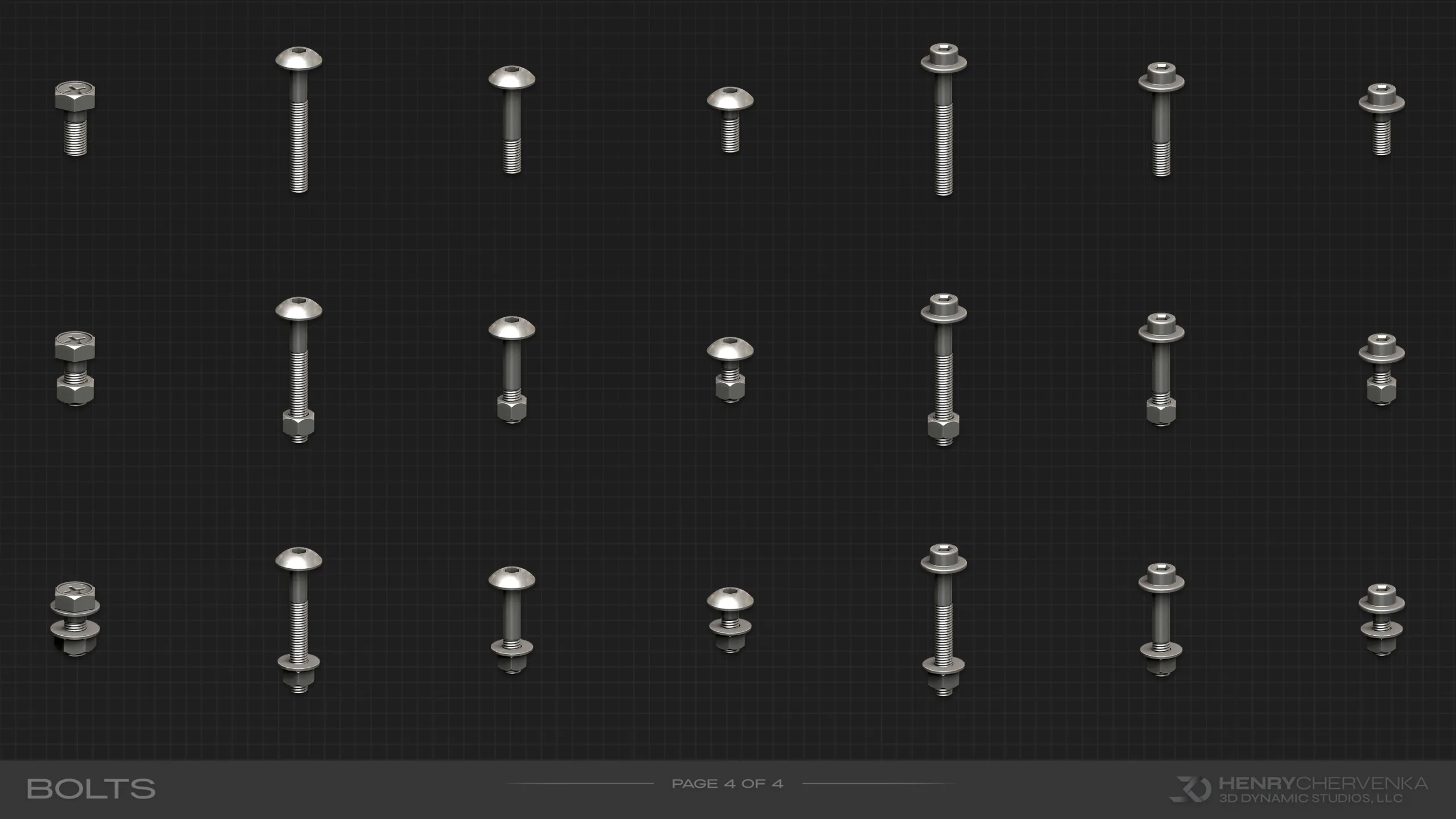 Fastener Zbrush IMM Pack // 300 Screws, Bolts, Nuts & More