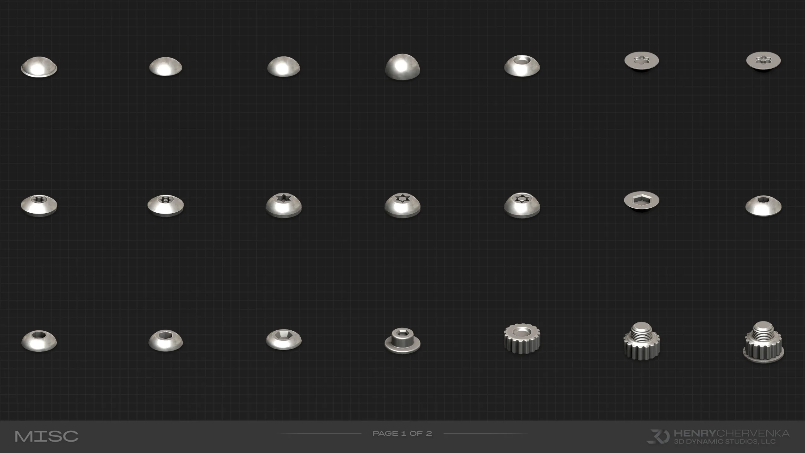 Fastener Zbrush IMM Pack // 300 Screws, Bolts, Nuts & More