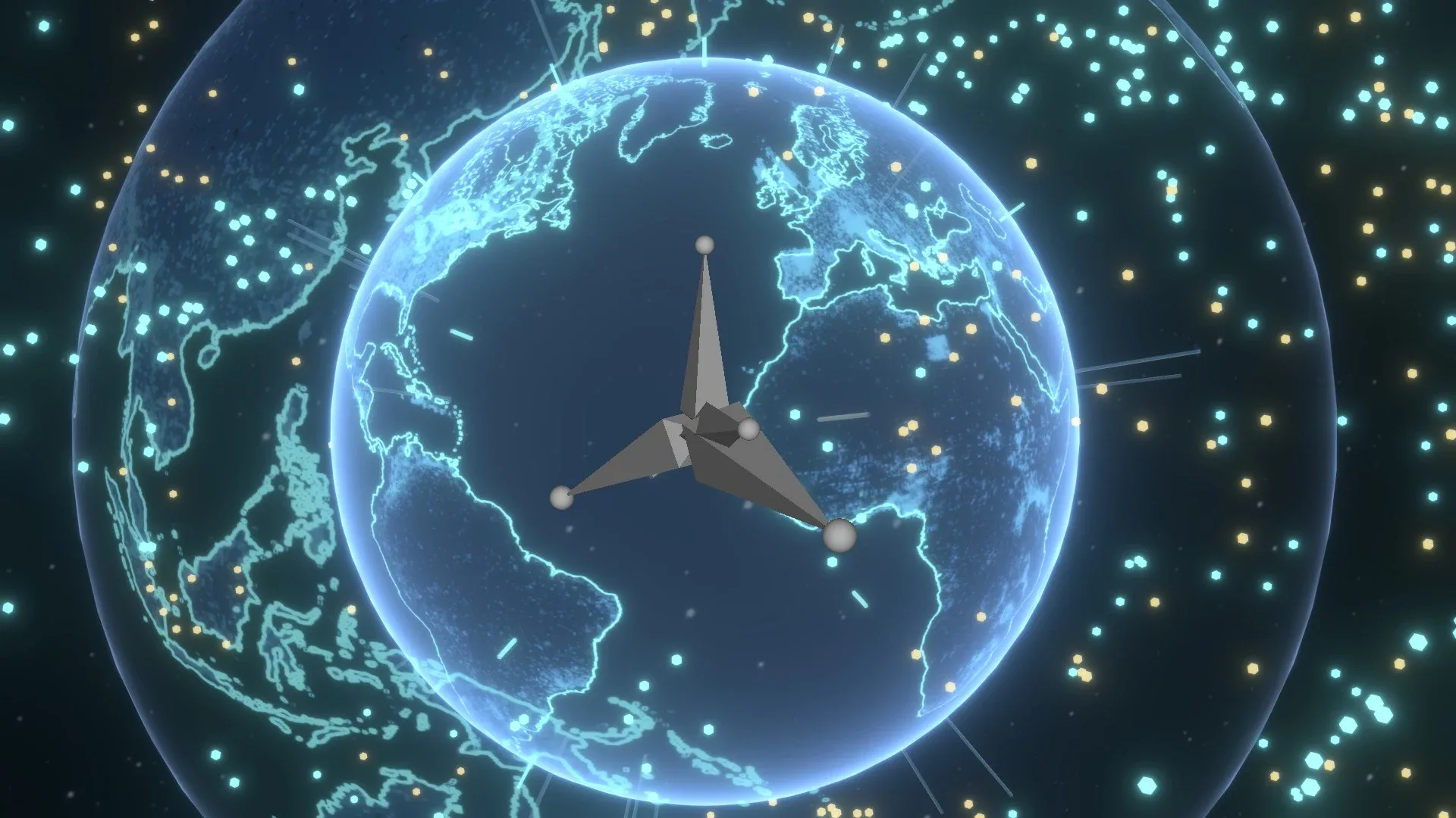 Animated Hologram Planet Earth #6 Sci-Fi 3D Model