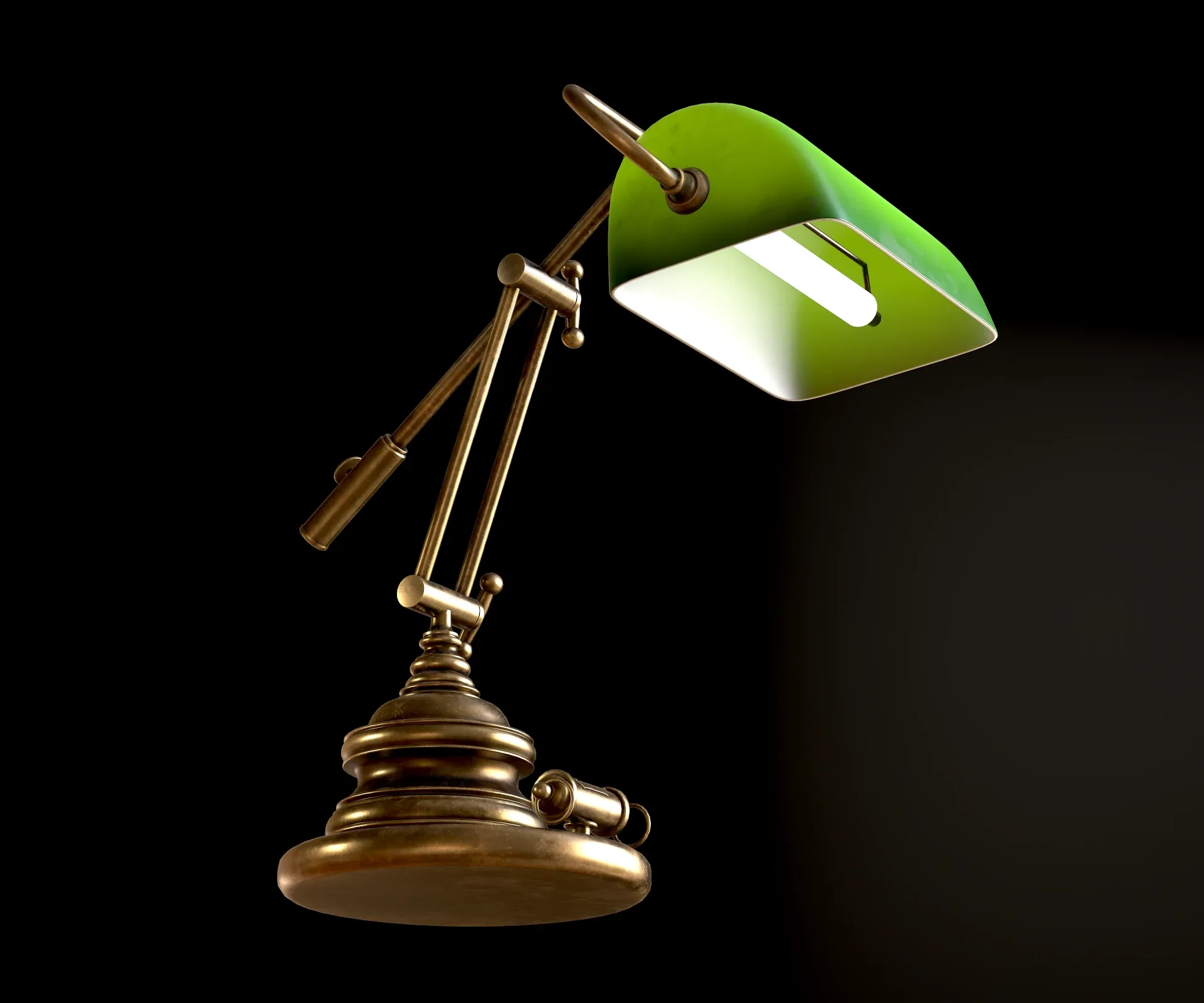 Old Green Banker's Lamp