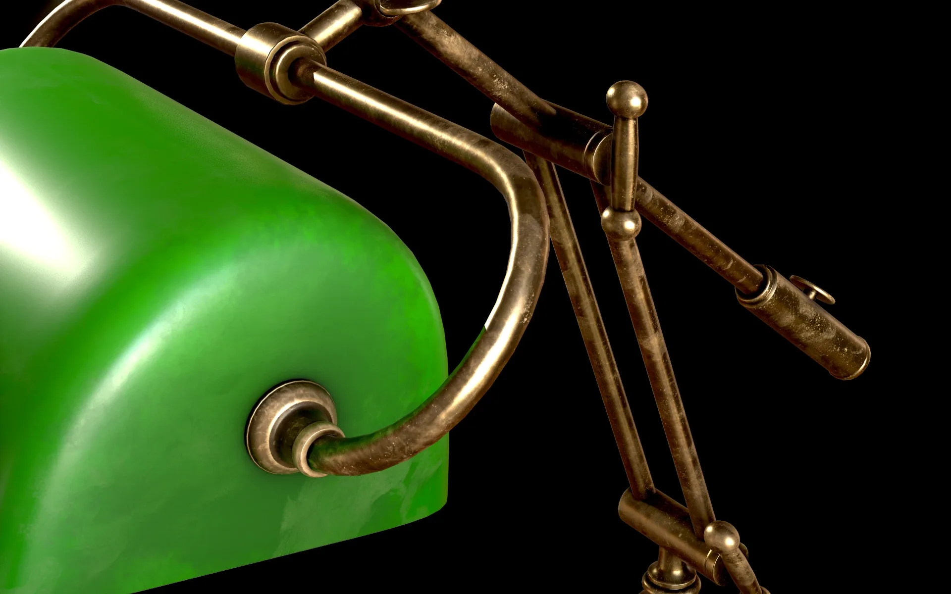 Old Green Banker's Lamp