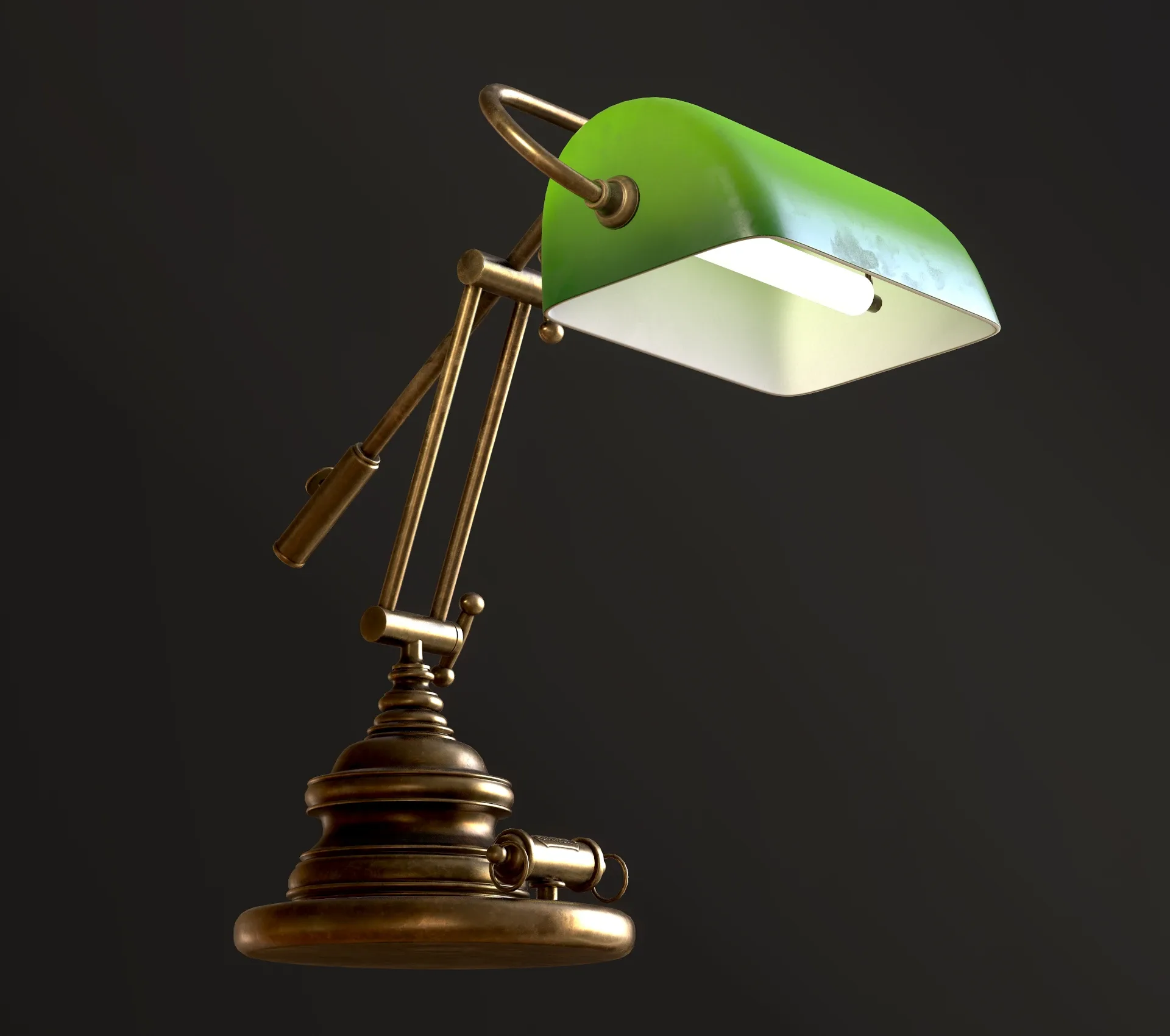 Old Green Banker's Lamp