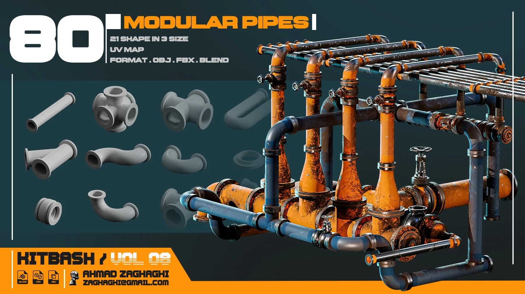 80 Modular Pipes - KITBASH - VOL 08