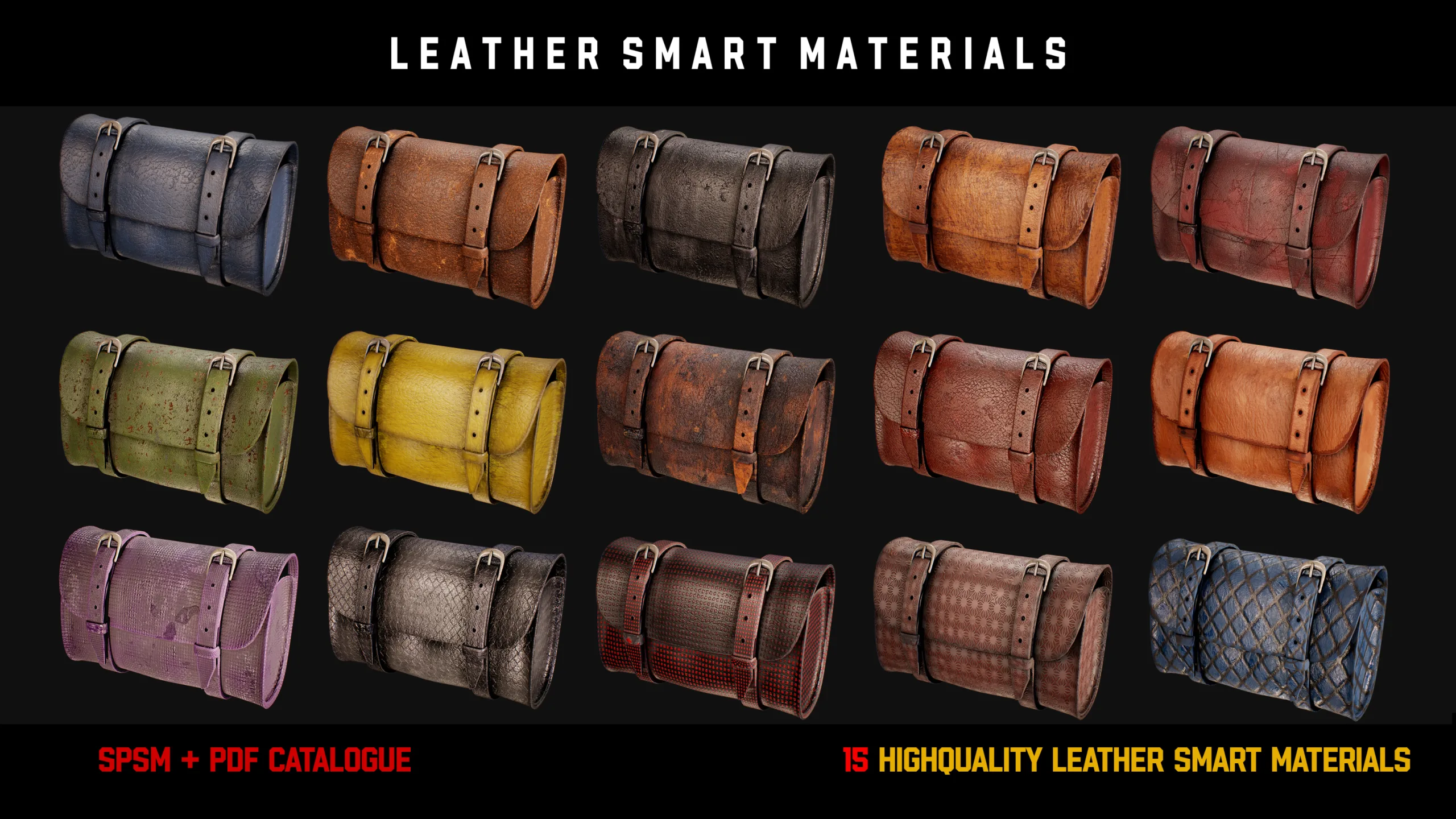 " 15 High Detailed Leather Smart Materials " (Vol.2)