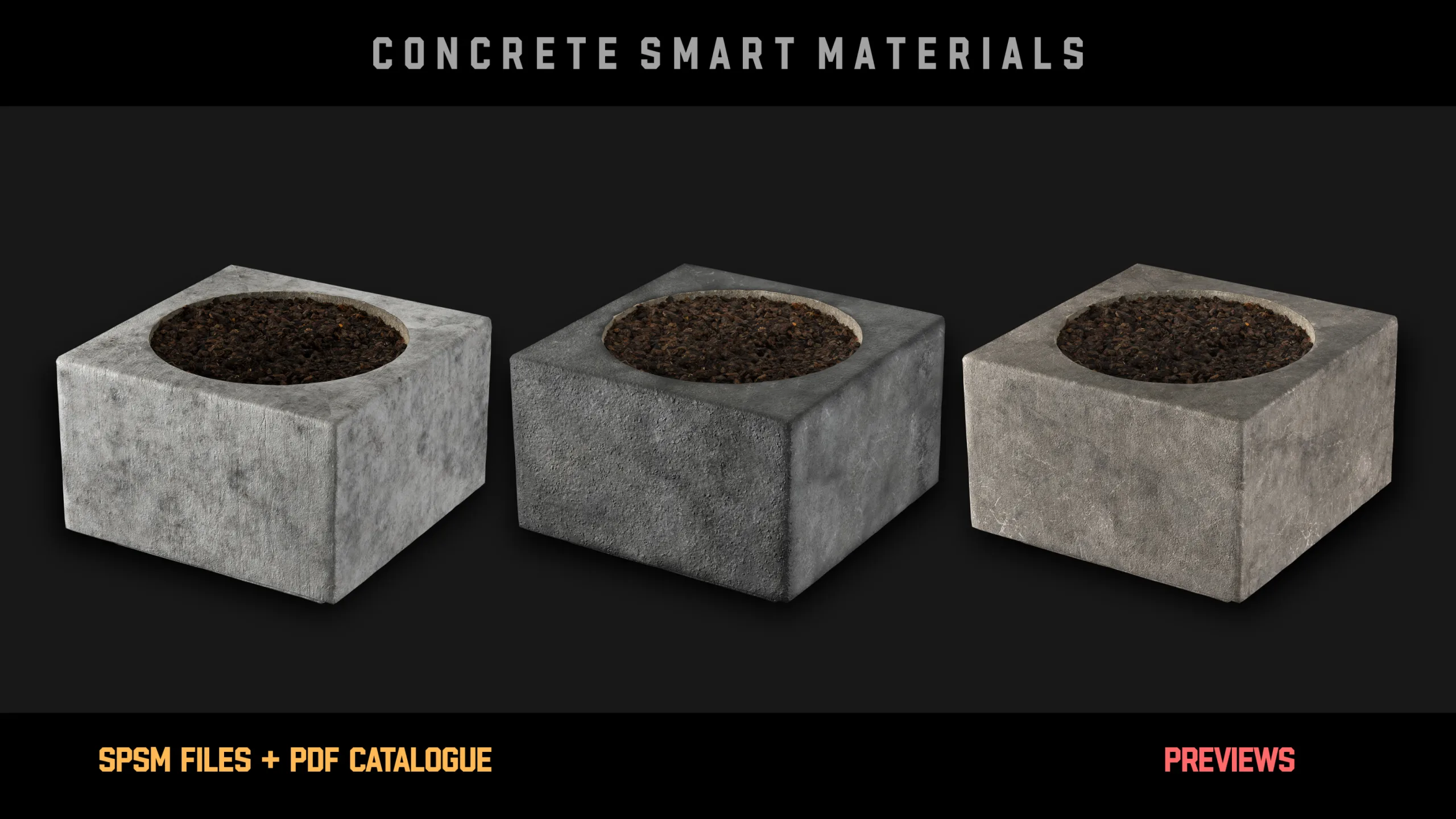 " 30 High Detailed Concrete Smart Materials " (Vol.2)