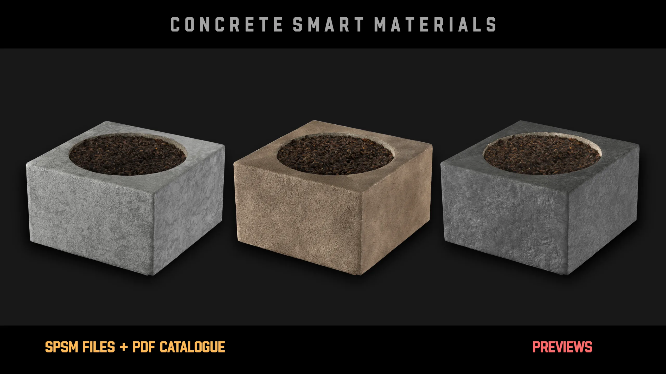 " 30 High Detailed Concrete Smart Materials " (Vol.2)