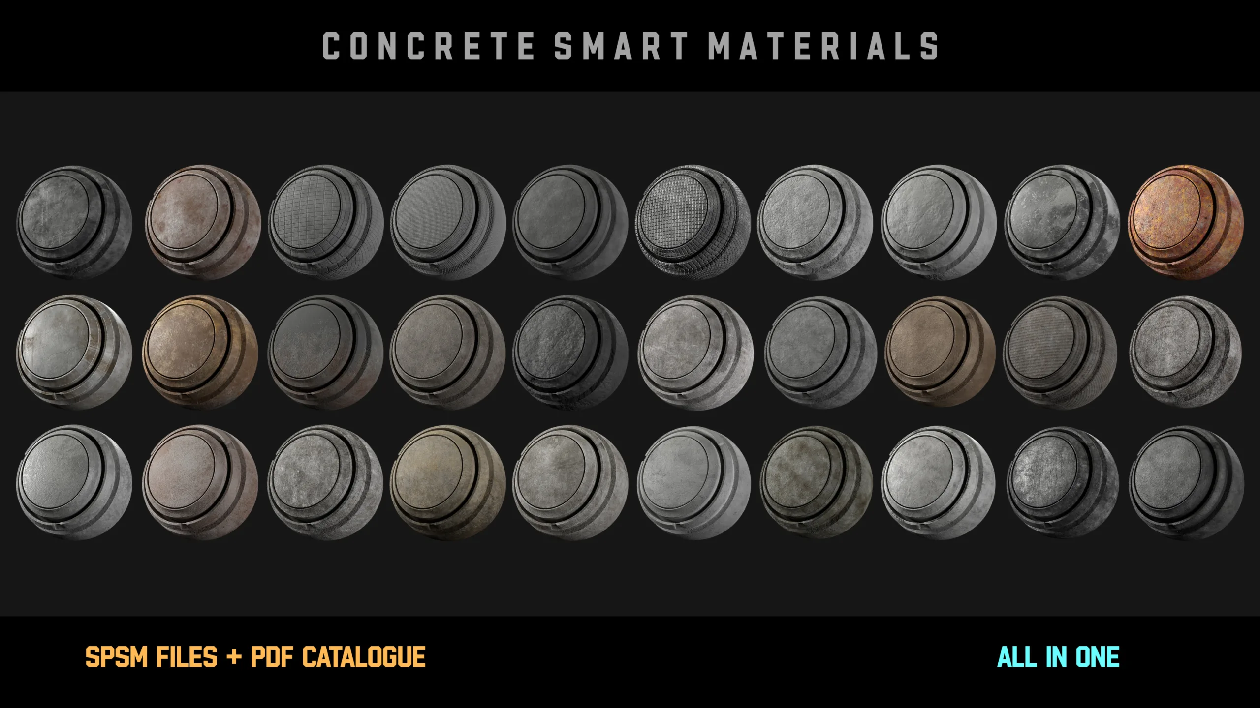 " 30 High Detailed Concrete Smart Materials " (Vol.2)