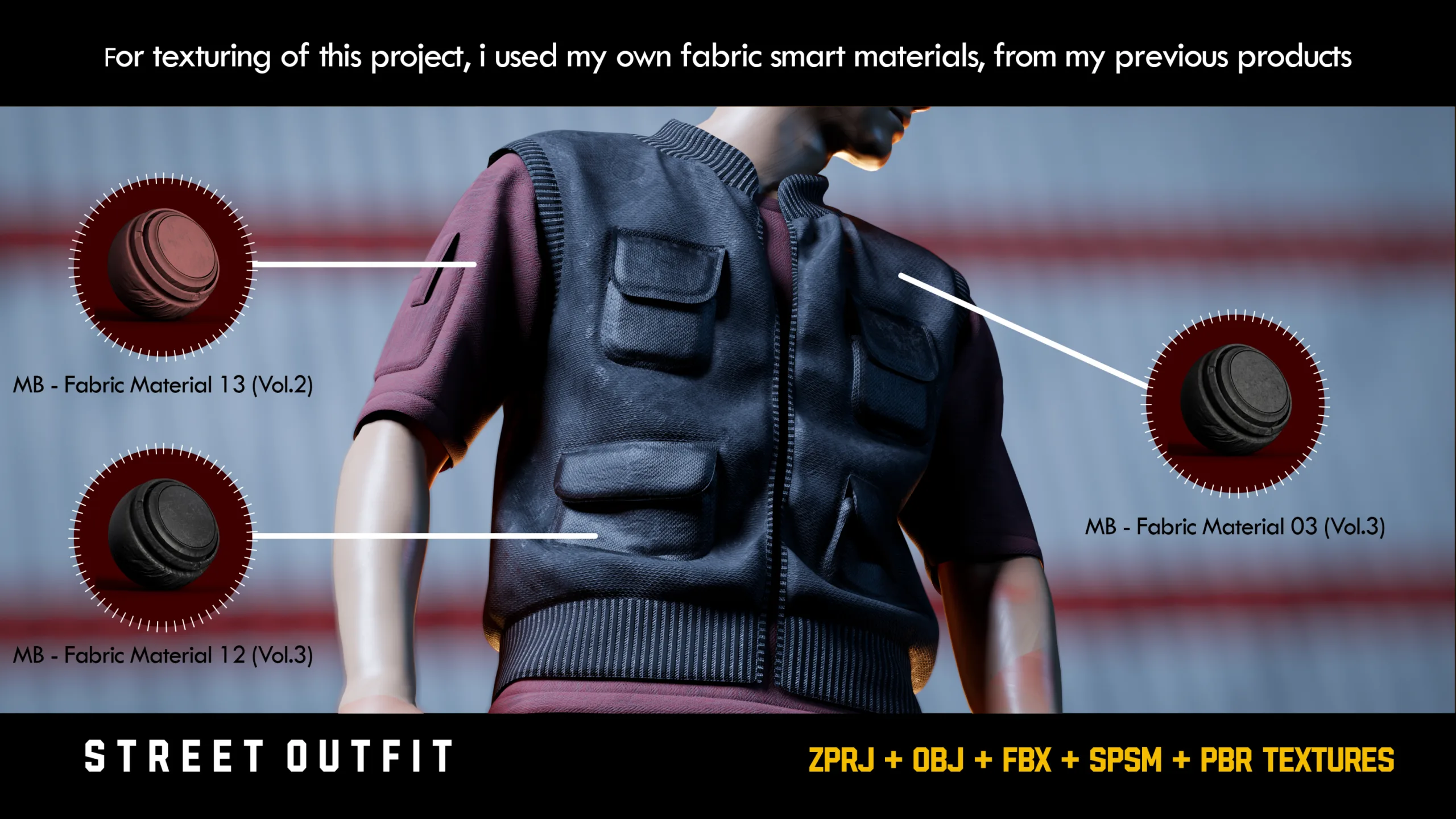 " Street outfit " (Num01) / ZPRJ - OBJ - FBX + 2 Free Smart Materials