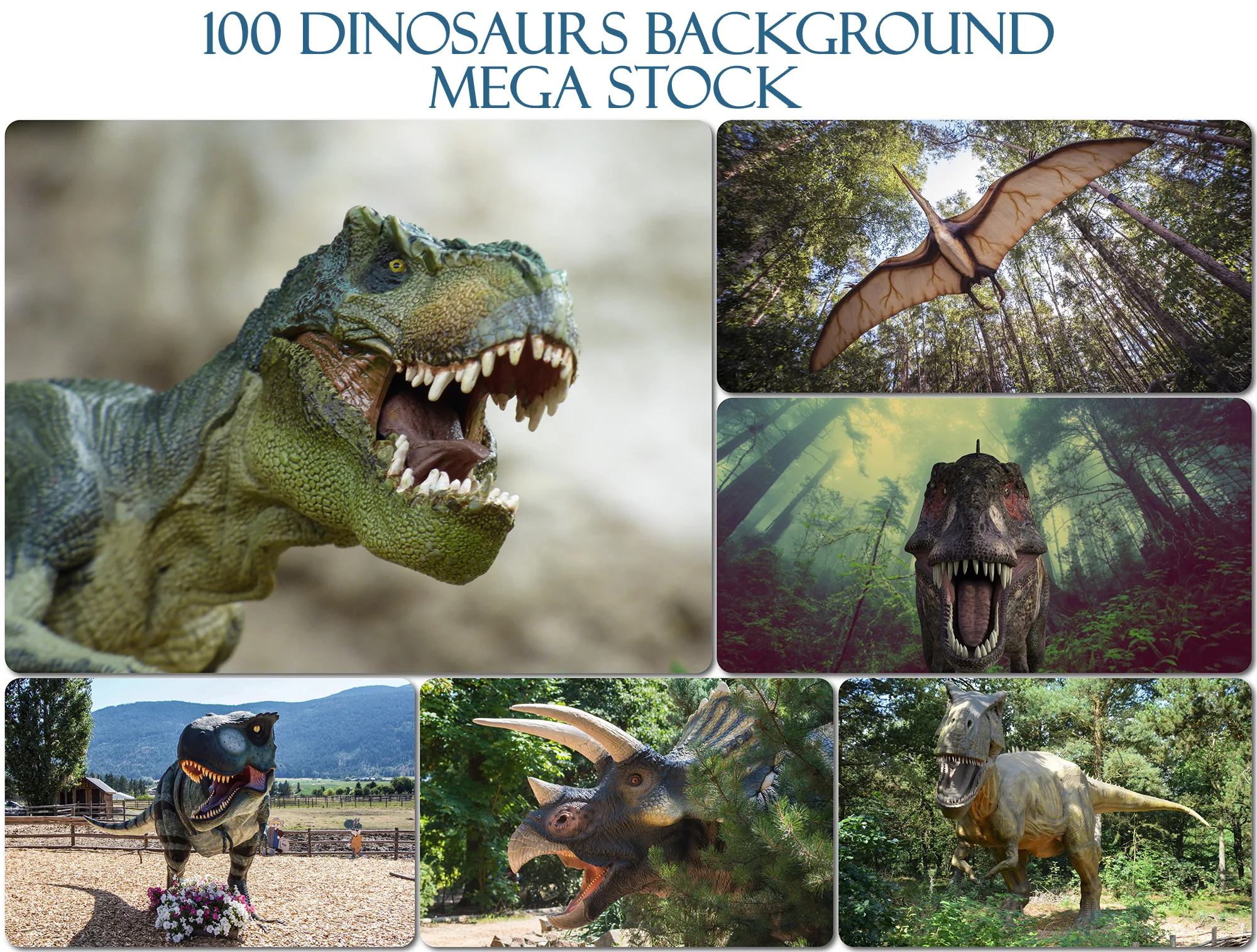 100 Dinosaur Backdrop T-Rex, Prehistoric Tyrannosaurus, Jurassic World Animal