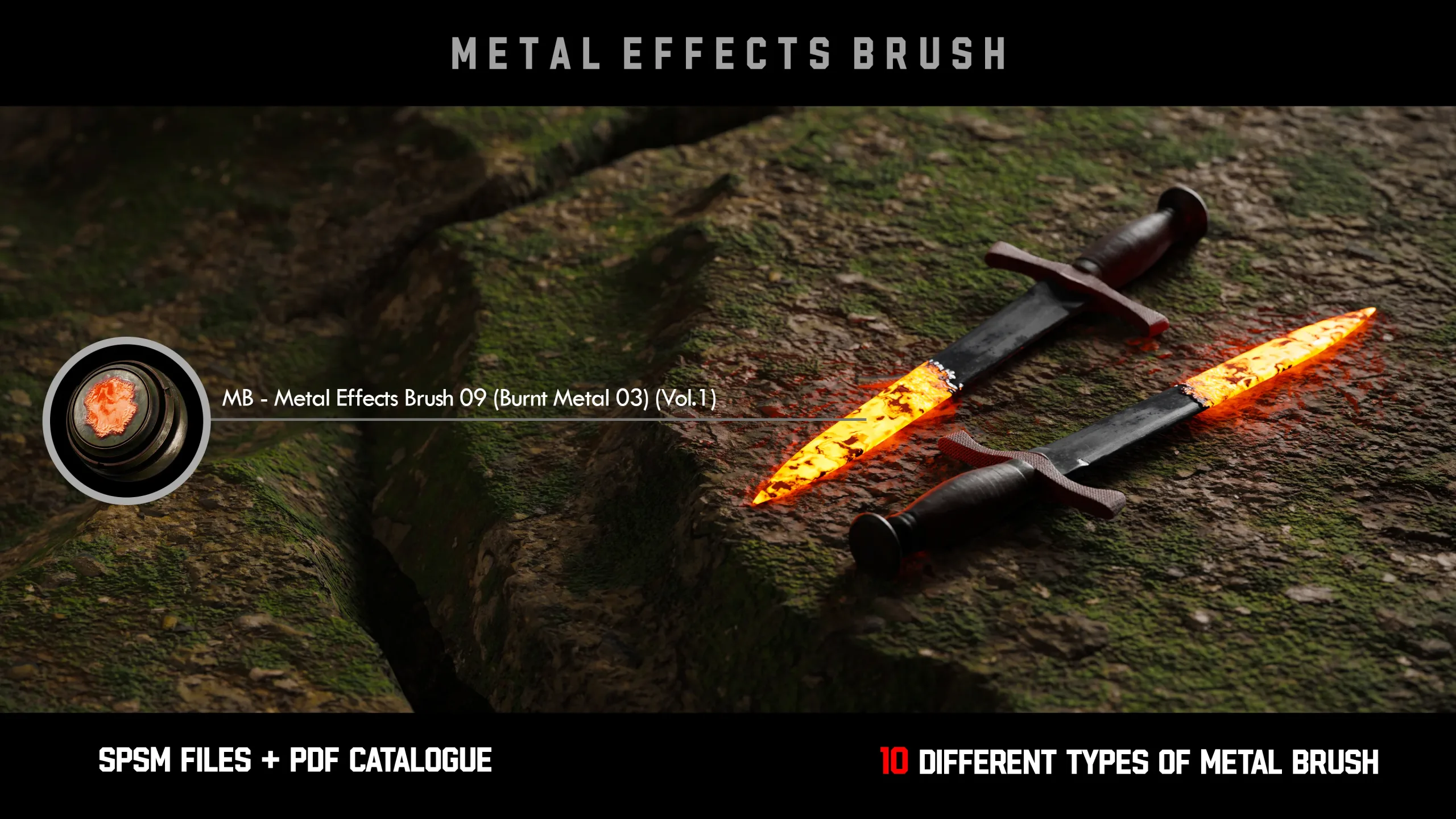 " 10 Metal Effects Brush For Substance Painter " (Vol.1)