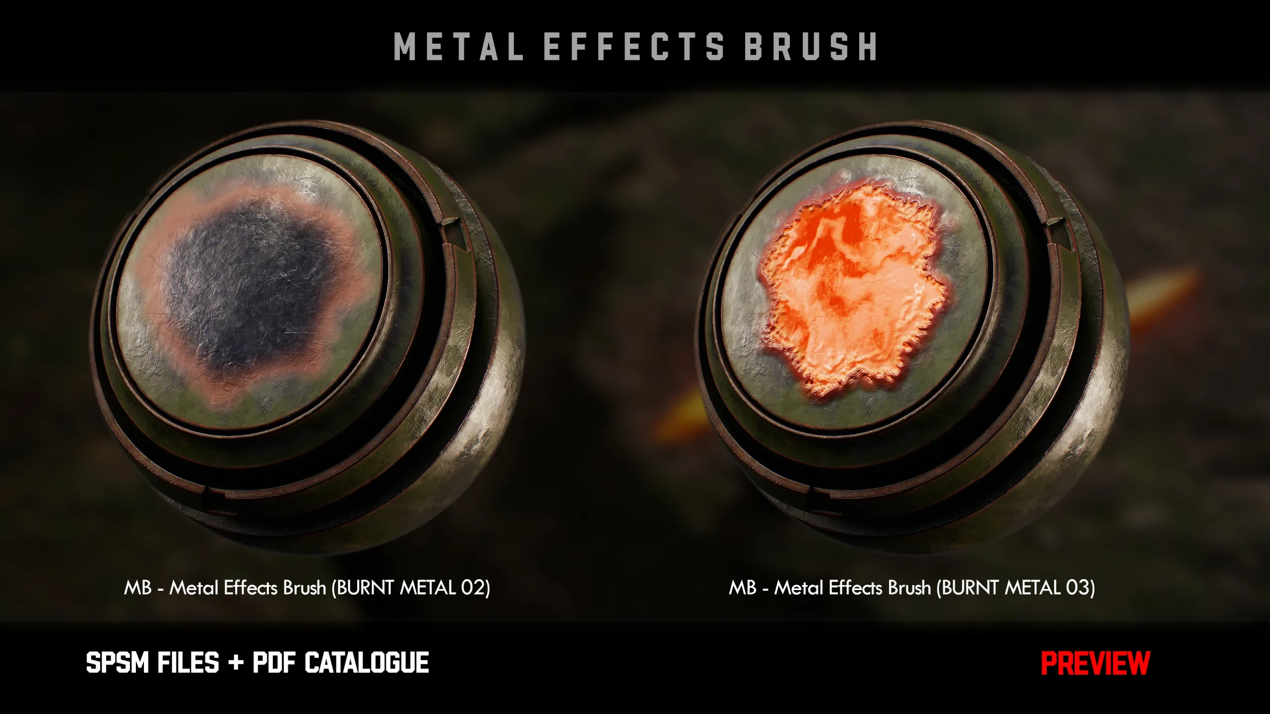 " 10 Metal Effects Brush For Substance Painter " (Vol.1)