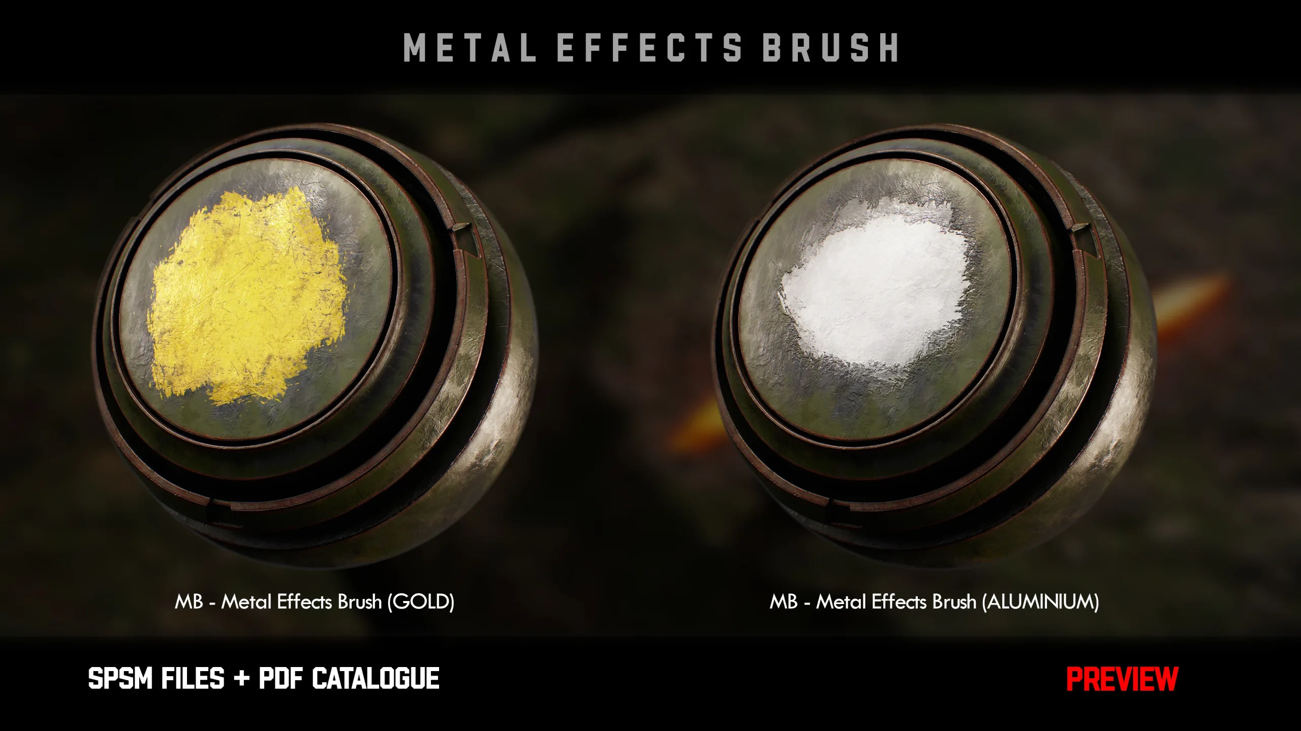 " 10 Metal Effects Brush For Substance Painter " (Vol.1)