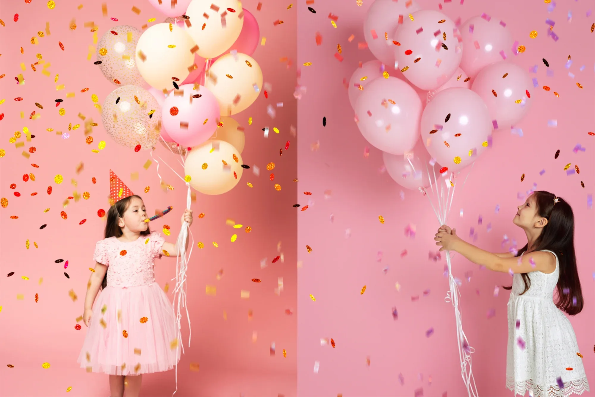 100 Confetti Photo Overlays, Realistic Falling, Birthday, Magic Party Celebration