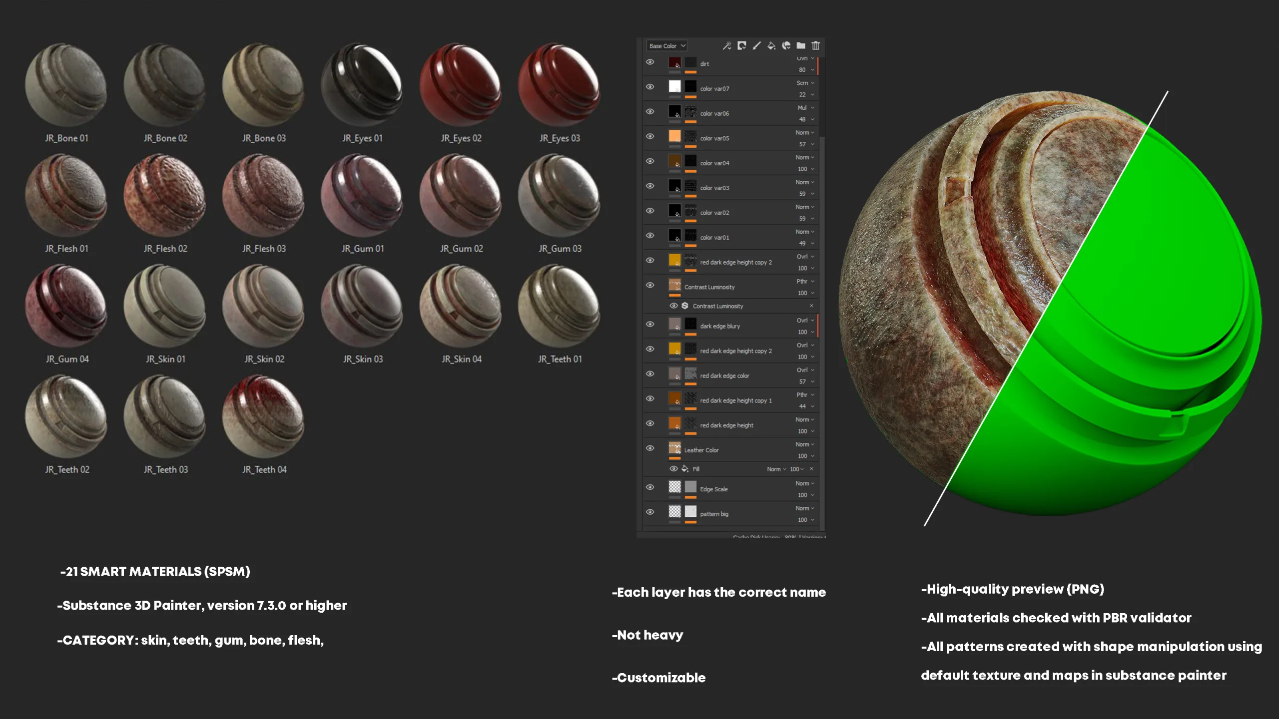 Horror & Gore Smart Materials for Substance 3d Painter Vol 01