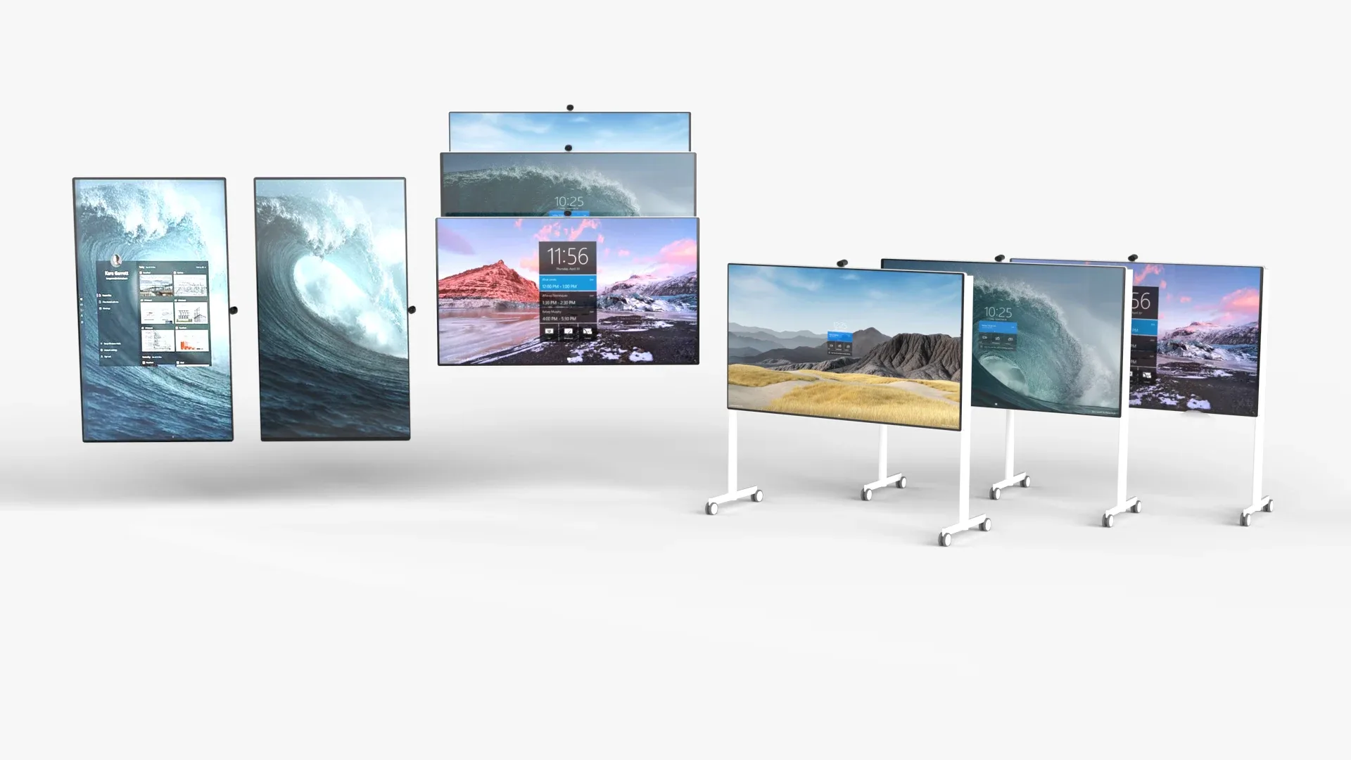 Microsoft Surface Hub 2S 85 inch and 50 inch