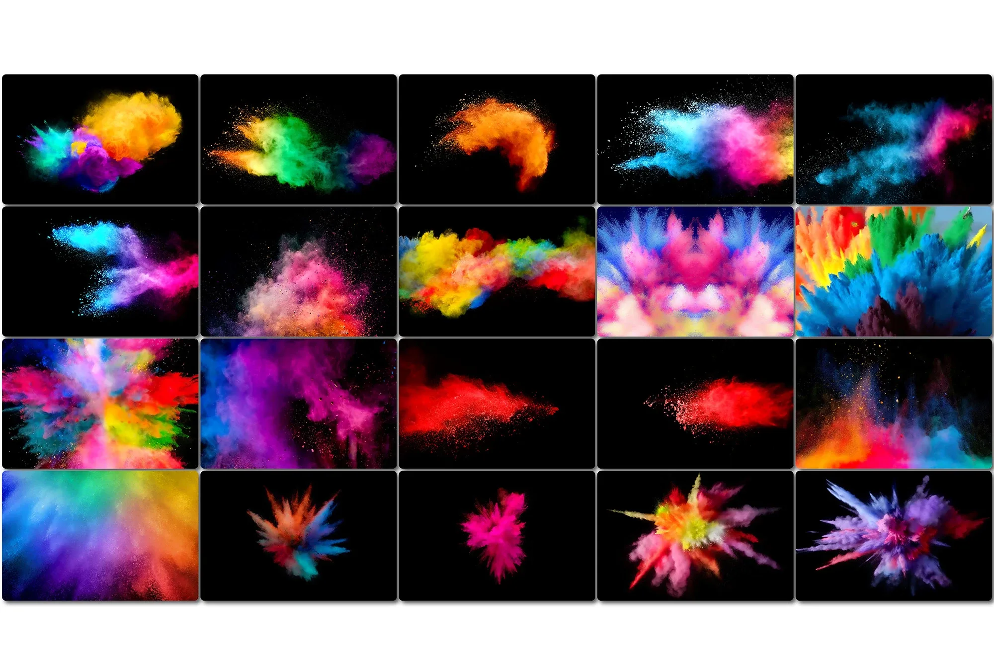 45 Explosion of Colored Powder, Holy Powder Texture Rainbow Explosion Textures colored Abstract Art Digital Paper Backgrounds blowing powder