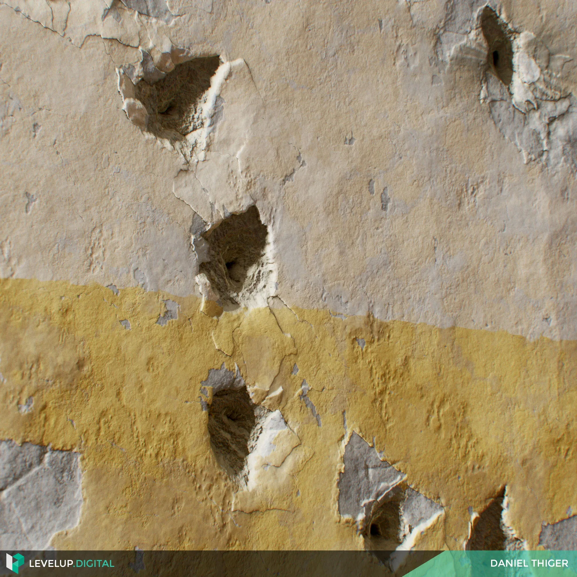 Plaster Wall with Parameter-driven Bullet Holes | Daniel Thiger