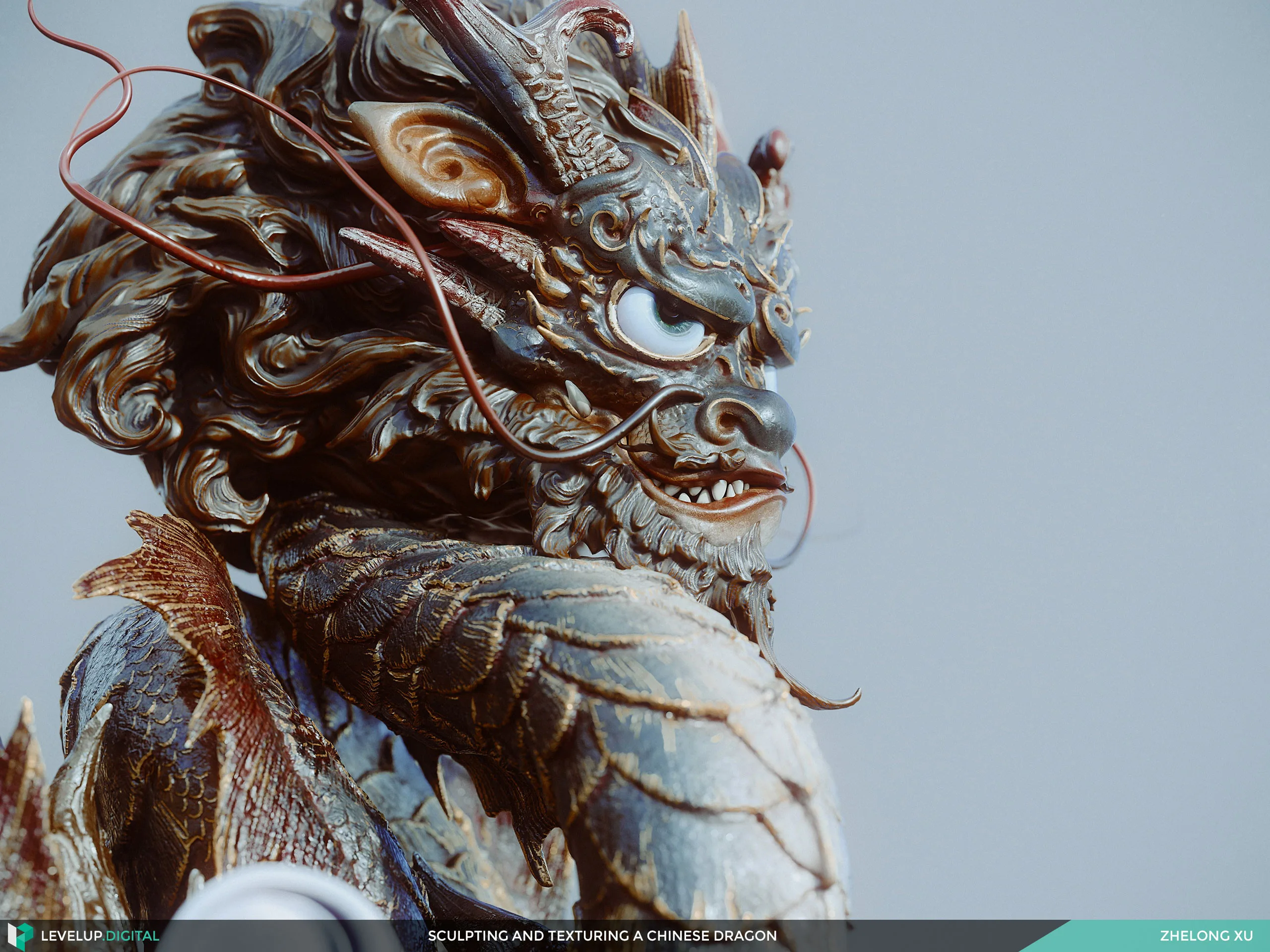Sculpting & Texturing a Chinese Dragon | Zhelong Xu
