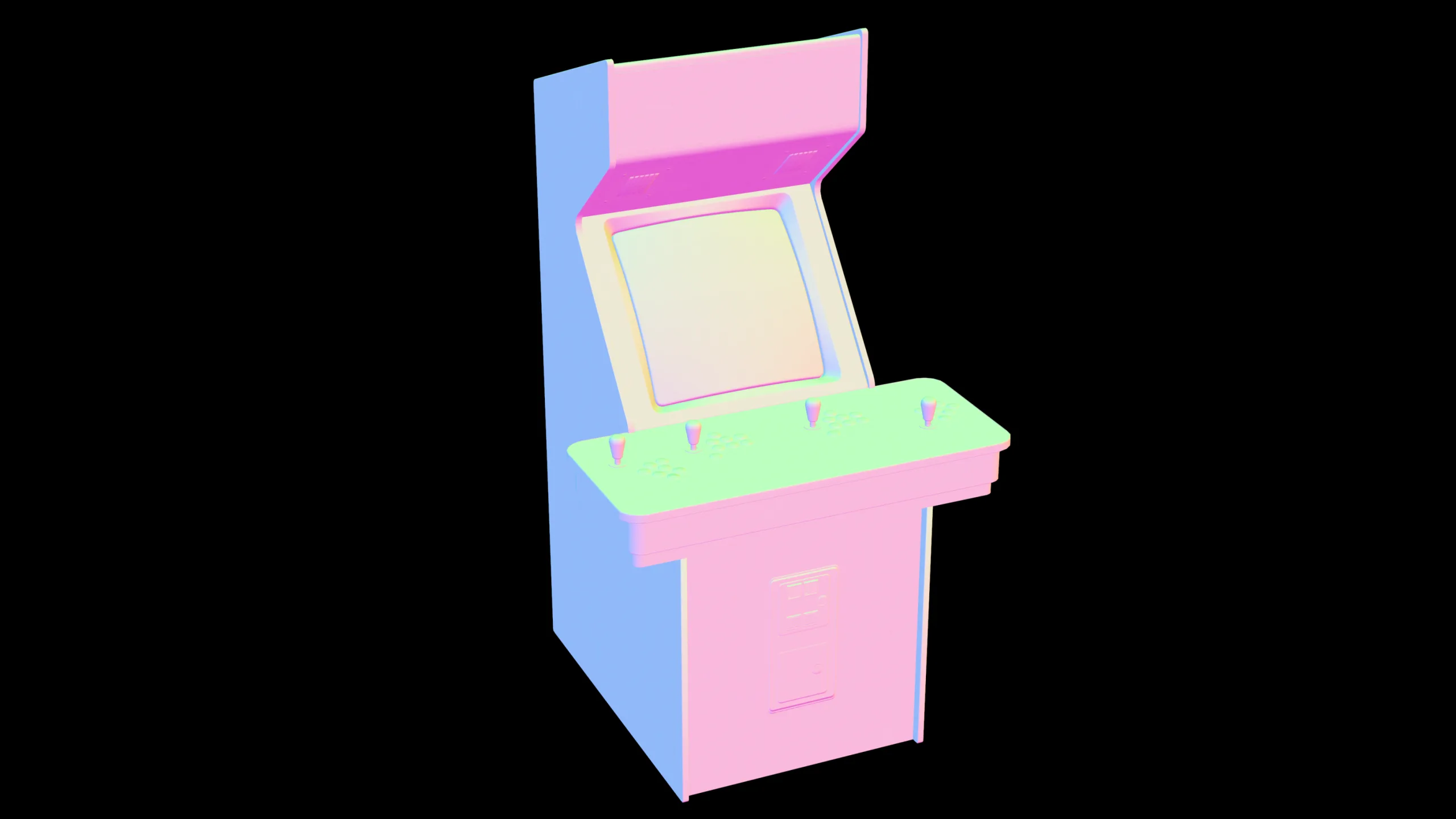 Arcade Game Machine - Game ready props Low-poly 3D model