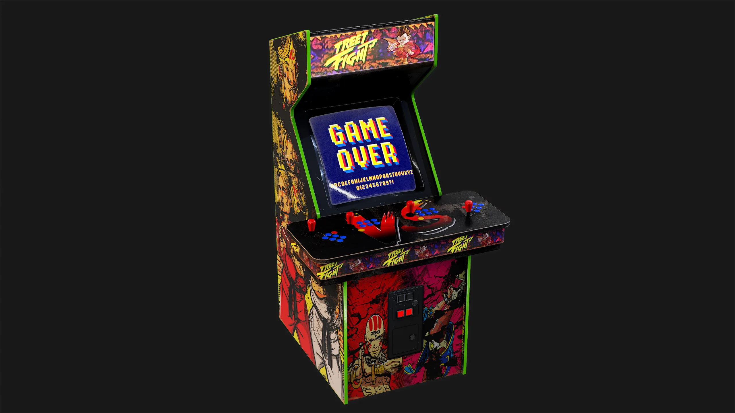 Arcade Game Machine - Game ready props Low-poly 3D model