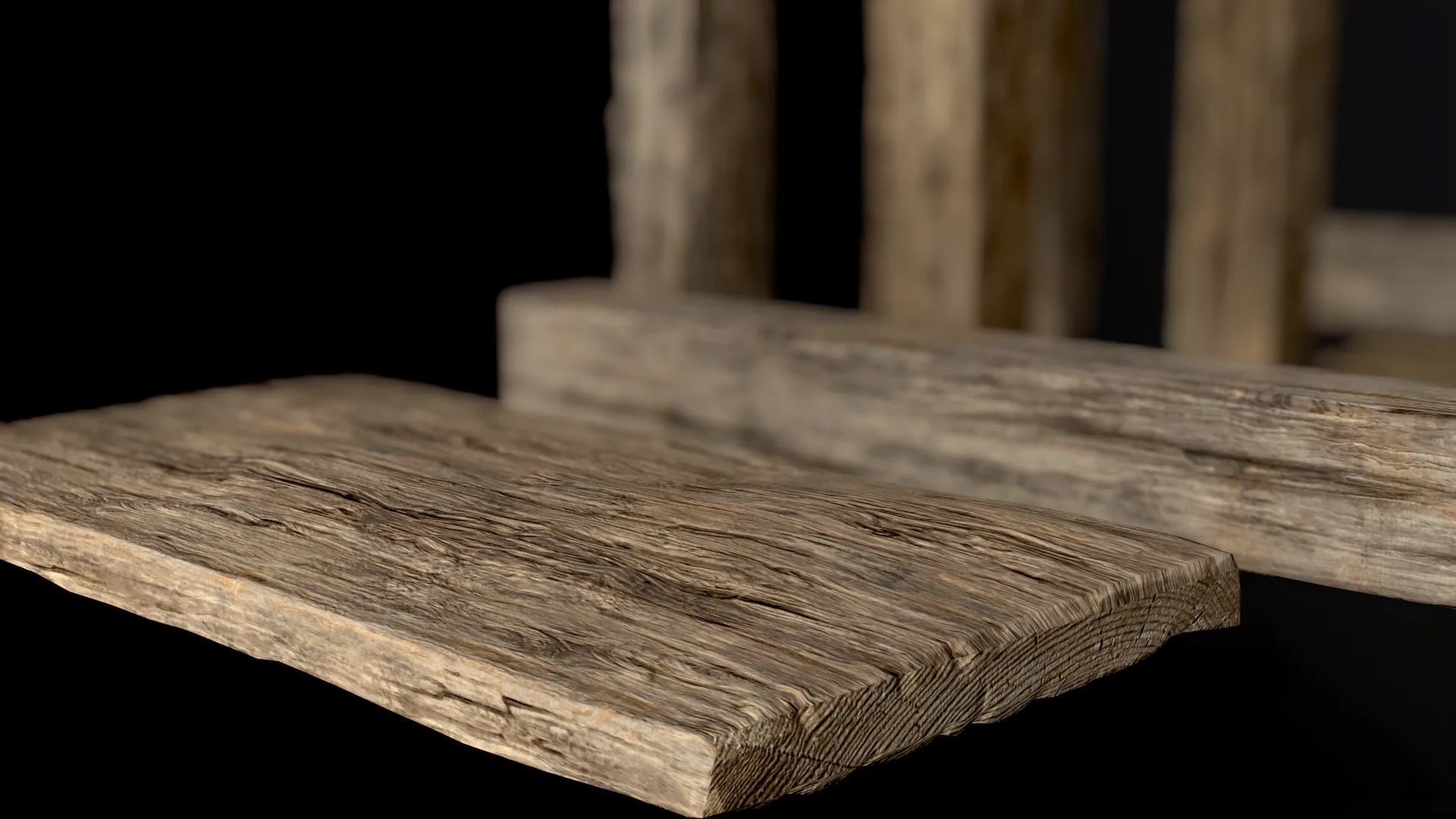 Wooden Planks and Beams - 13 pieces