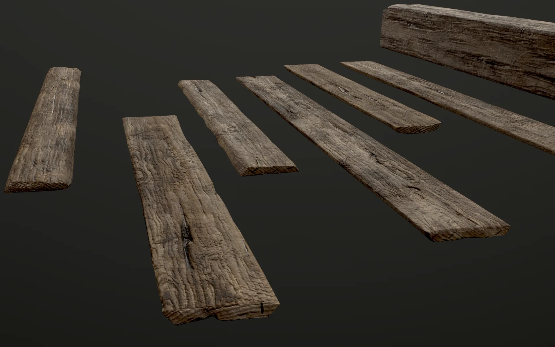 Wooden Planks and Beams - 13 pieces