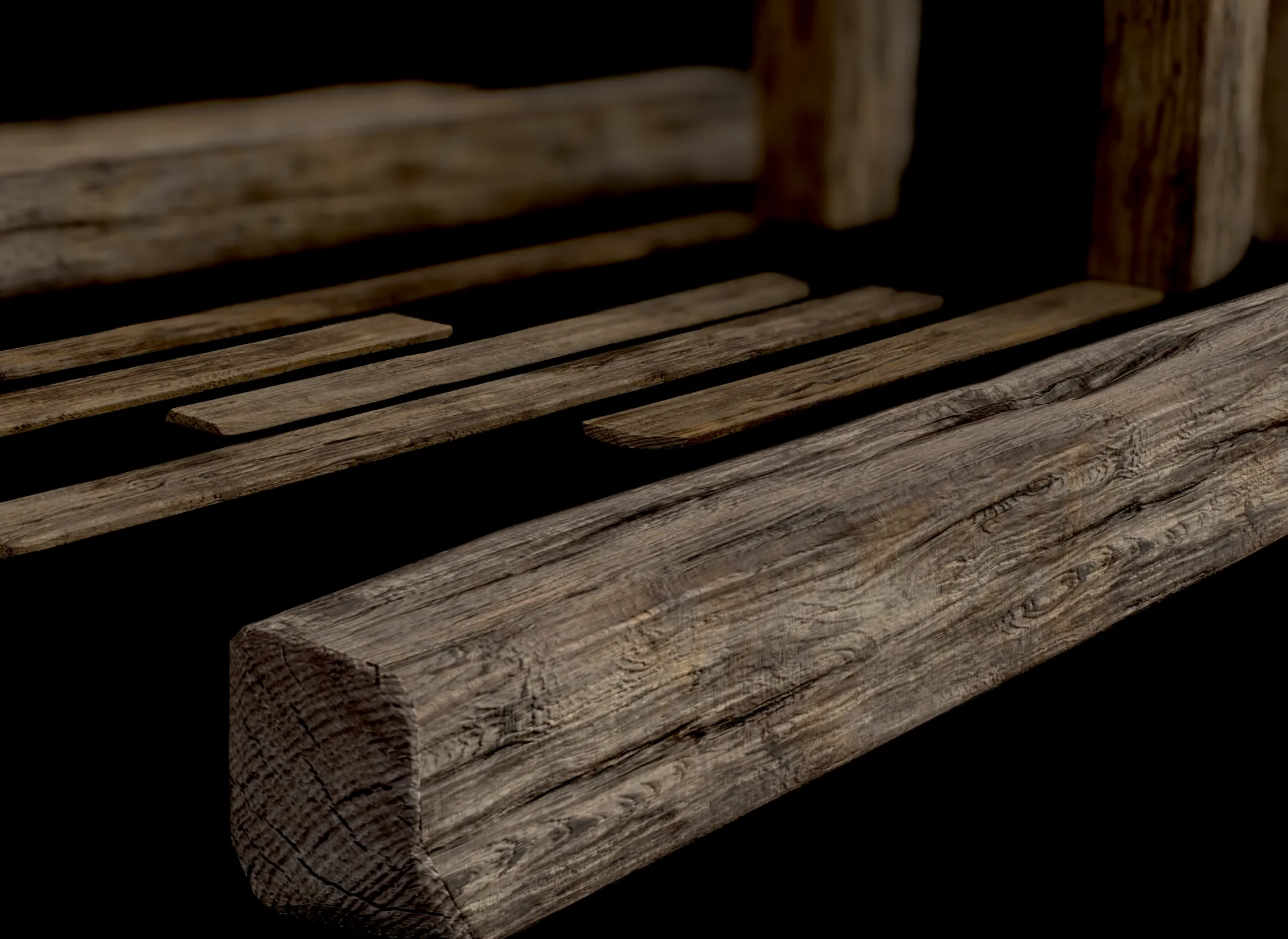 Wooden Planks and Beams - 13 pieces