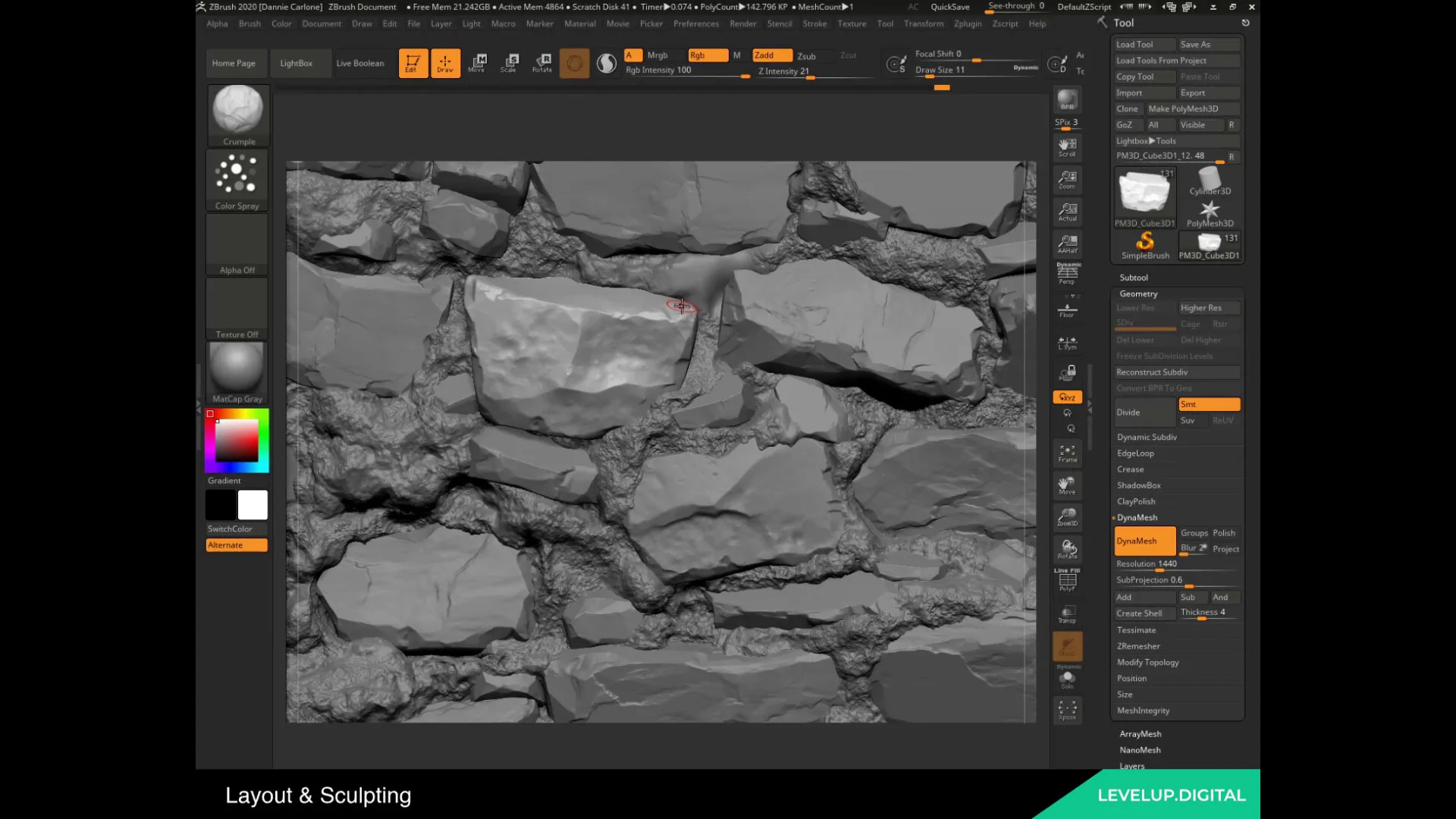 Sculpting a Realistic Stone Wall using ZBrush & Substance Designer | Dannie Carlone