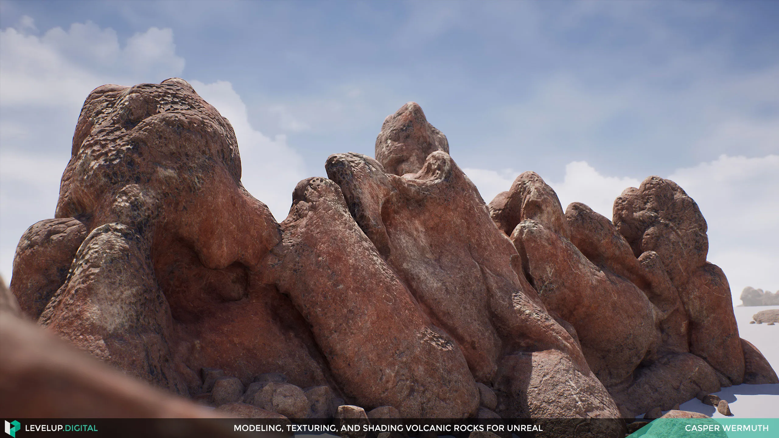 Modeling, Texturing, and Shading Volcanic Rocks for Unreal | Casper Wermuth