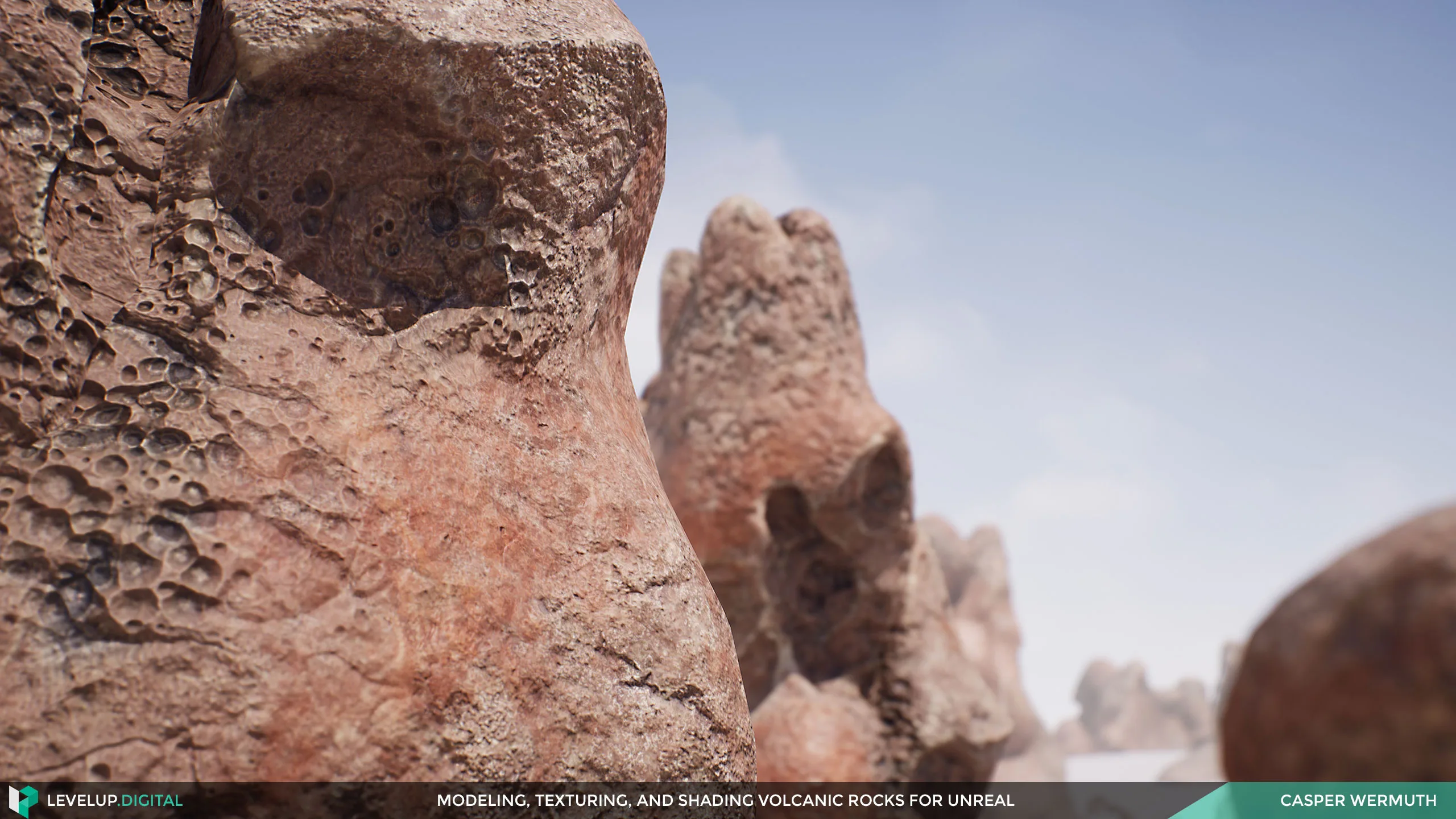 Modeling, Texturing, and Shading Volcanic Rocks for Unreal | Casper Wermuth