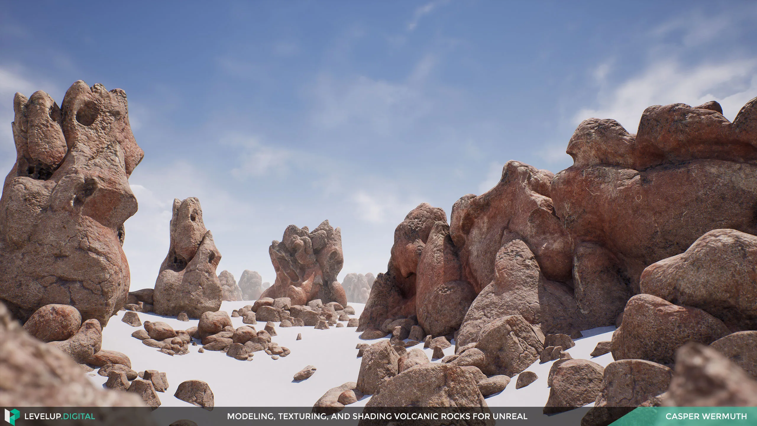 Modeling, Texturing, and Shading Volcanic Rocks for Unreal | Casper Wermuth