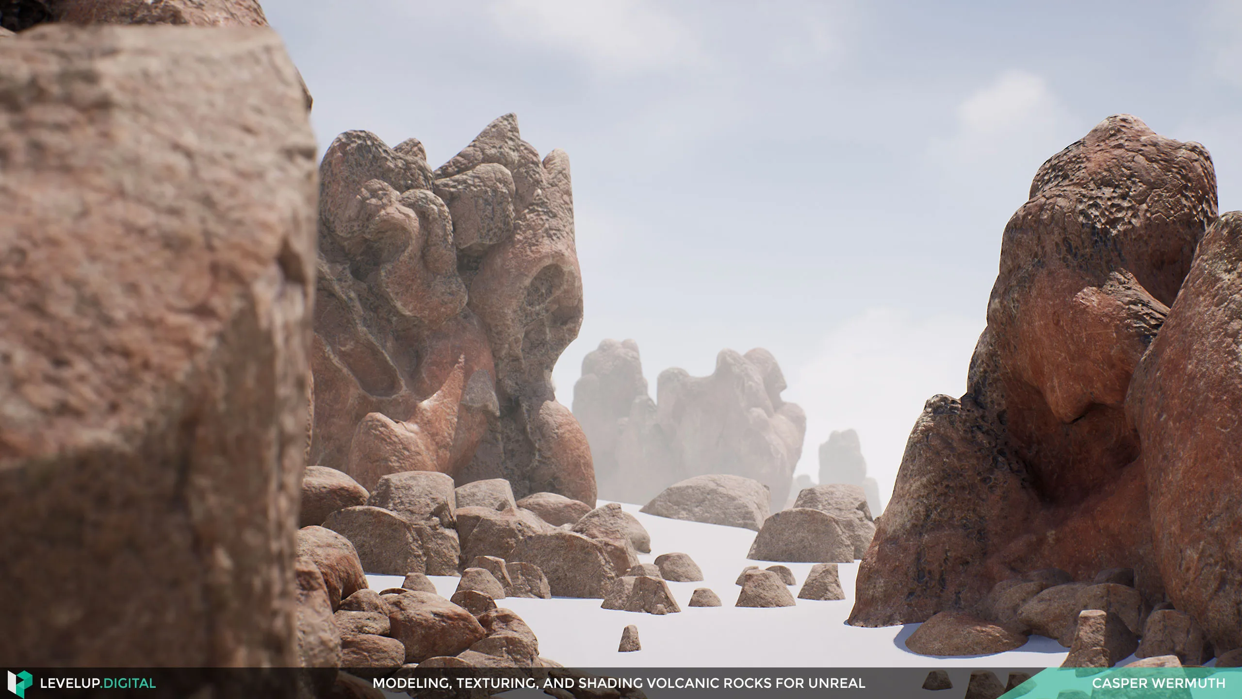 Modeling, Texturing, and Shading Volcanic Rocks for Unreal | Casper Wermuth