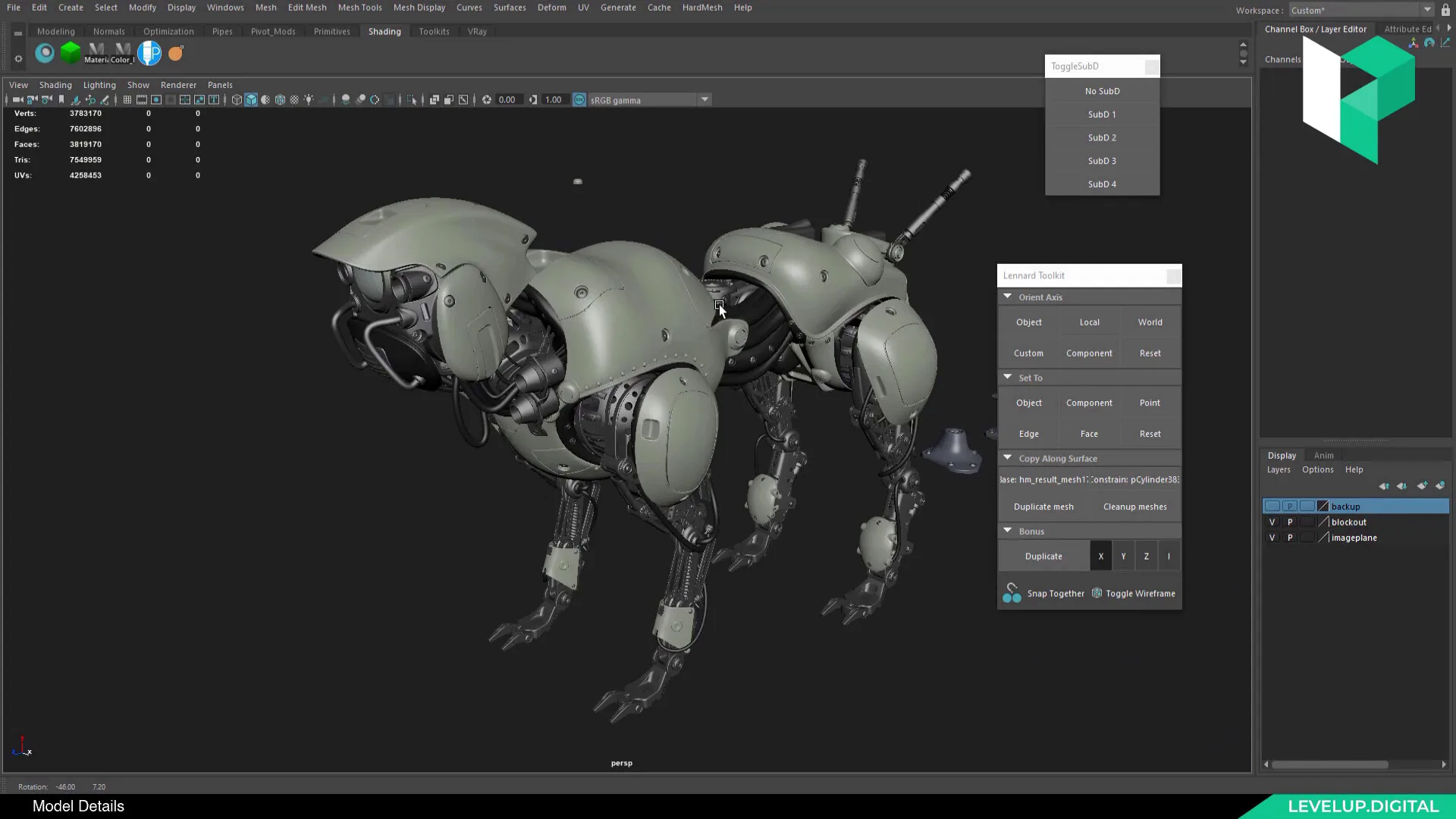 Modeling and Texturing a Mechanical Dog | Lennard Claussen