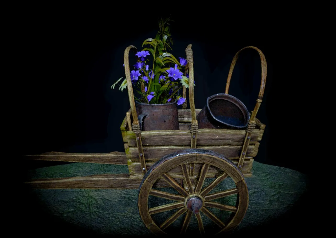 Cart with flowers