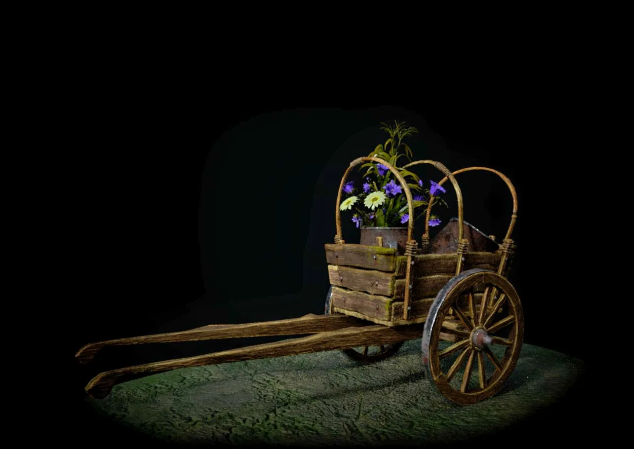 Cart with flowers