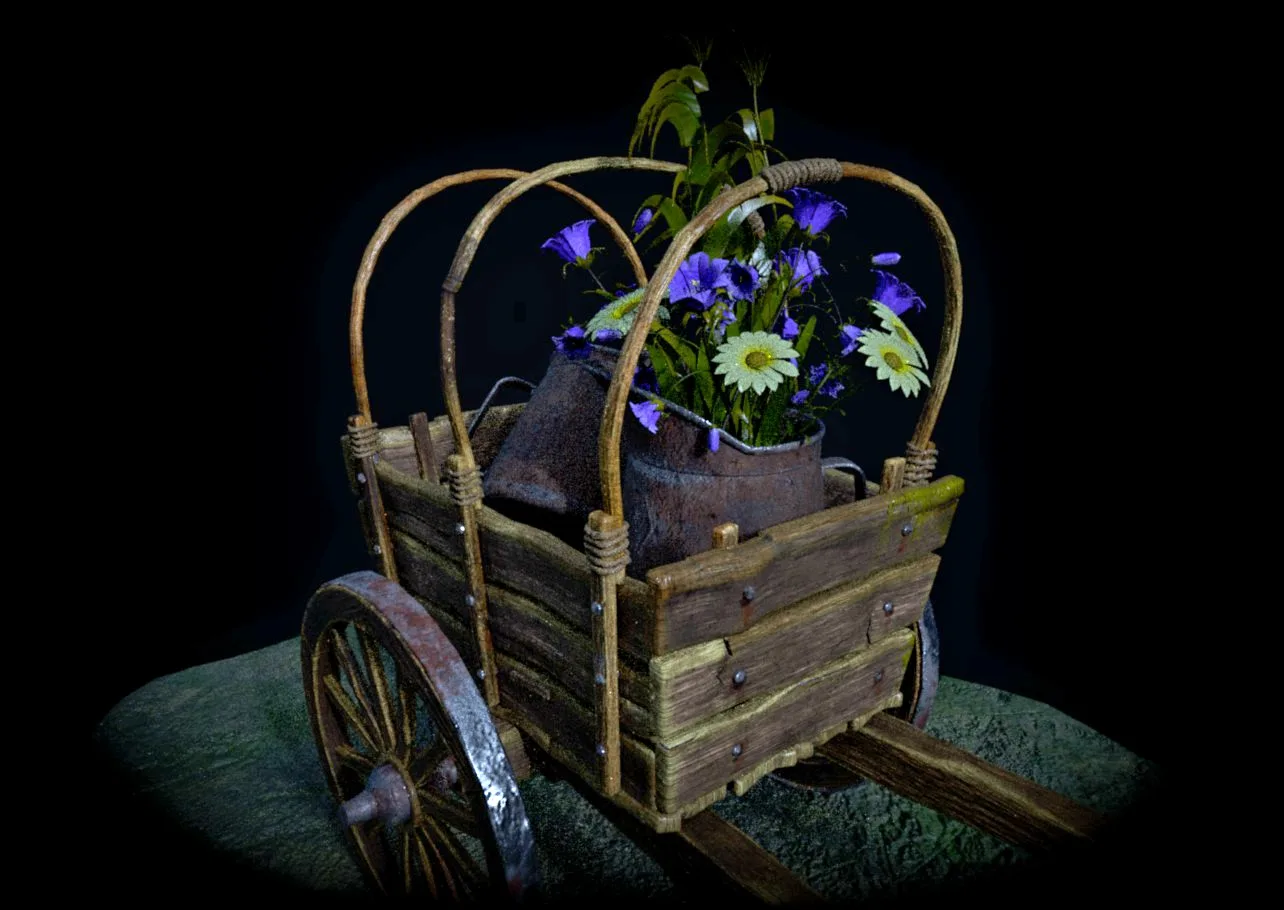 Cart with flowers