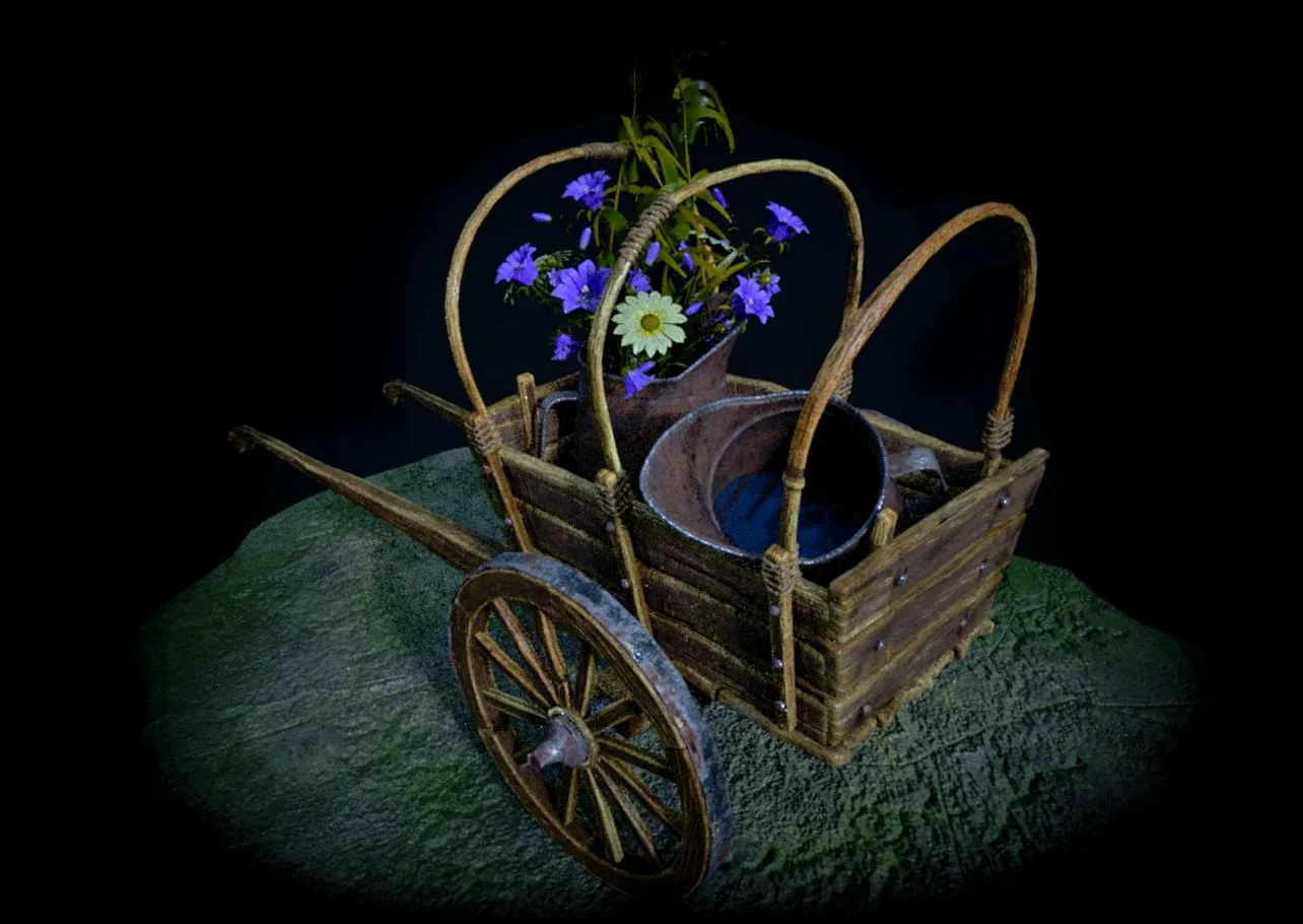 Cart with flowers