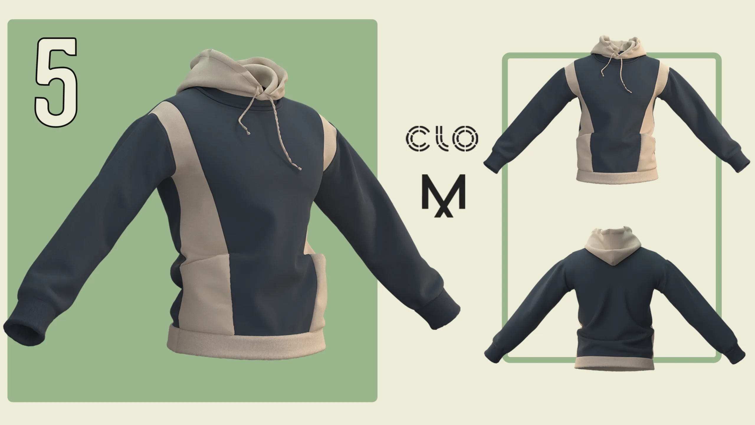 10 Hoodies / CLO3D / Marvelous + Project files: Zprj + OBJ + FBX
