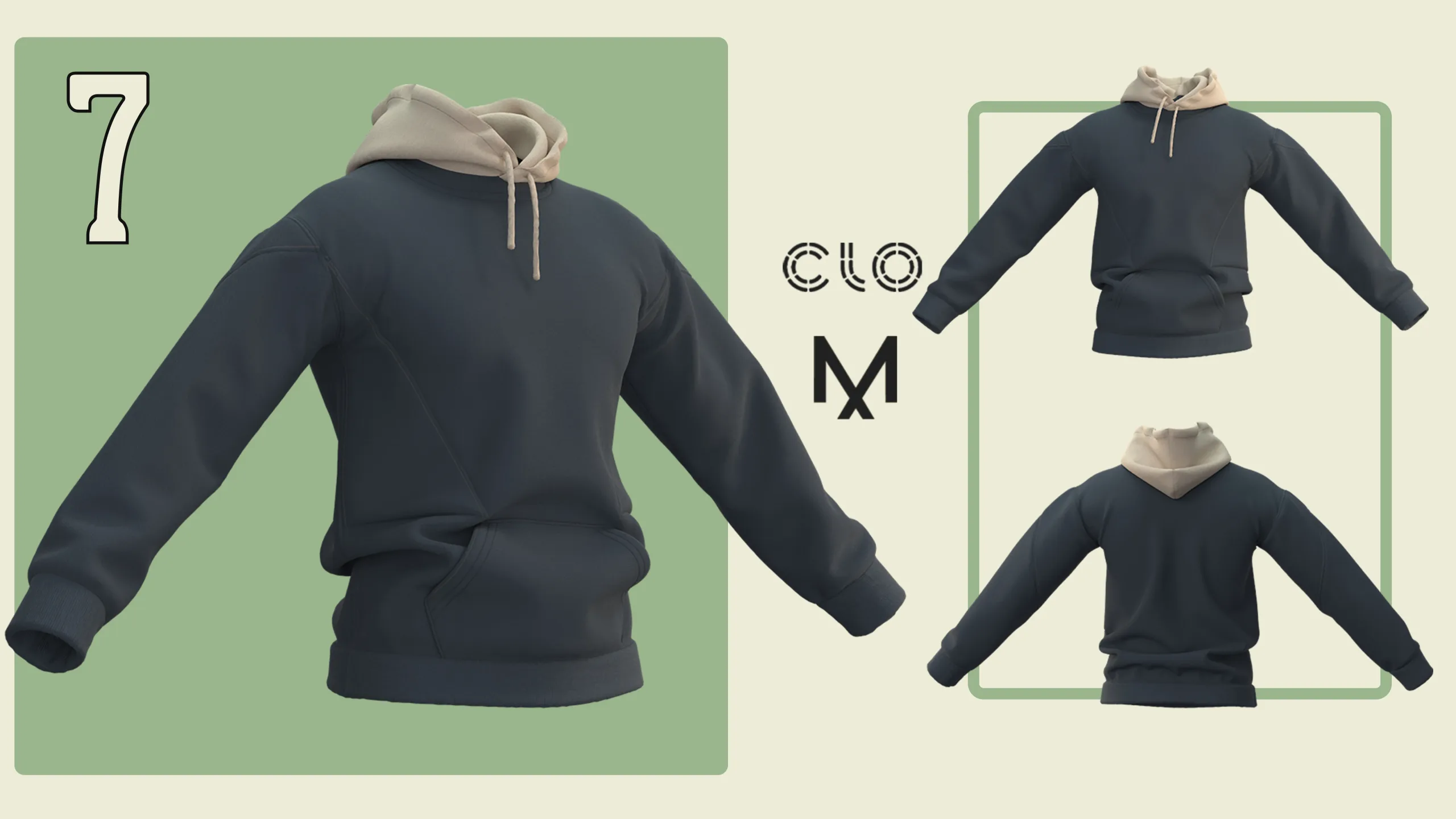 10 Hoodies / CLO3D / Marvelous + Project files: Zprj + OBJ + FBX