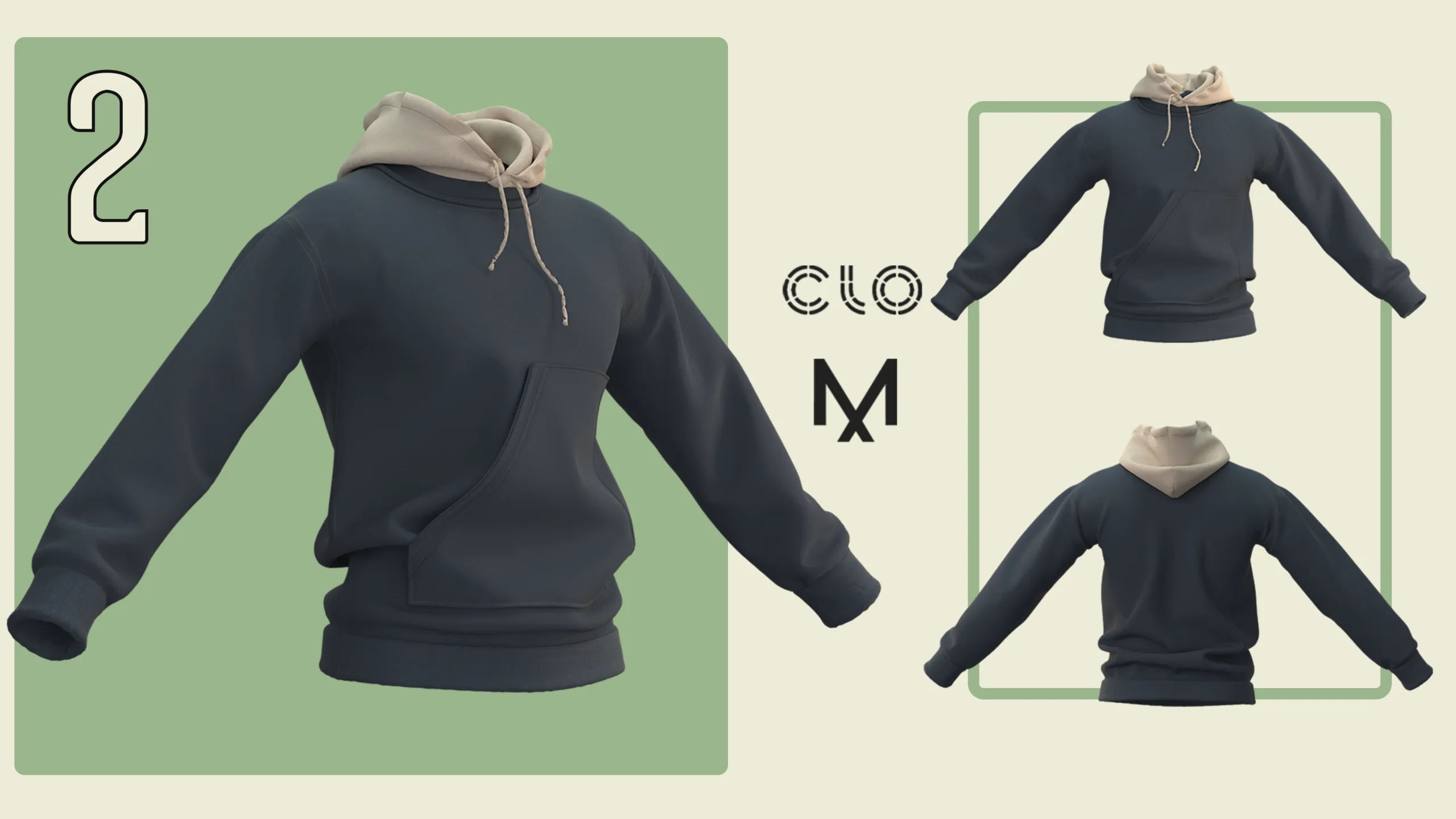10 Hoodies / CLO3D / Marvelous + Project files: Zprj + OBJ + FBX