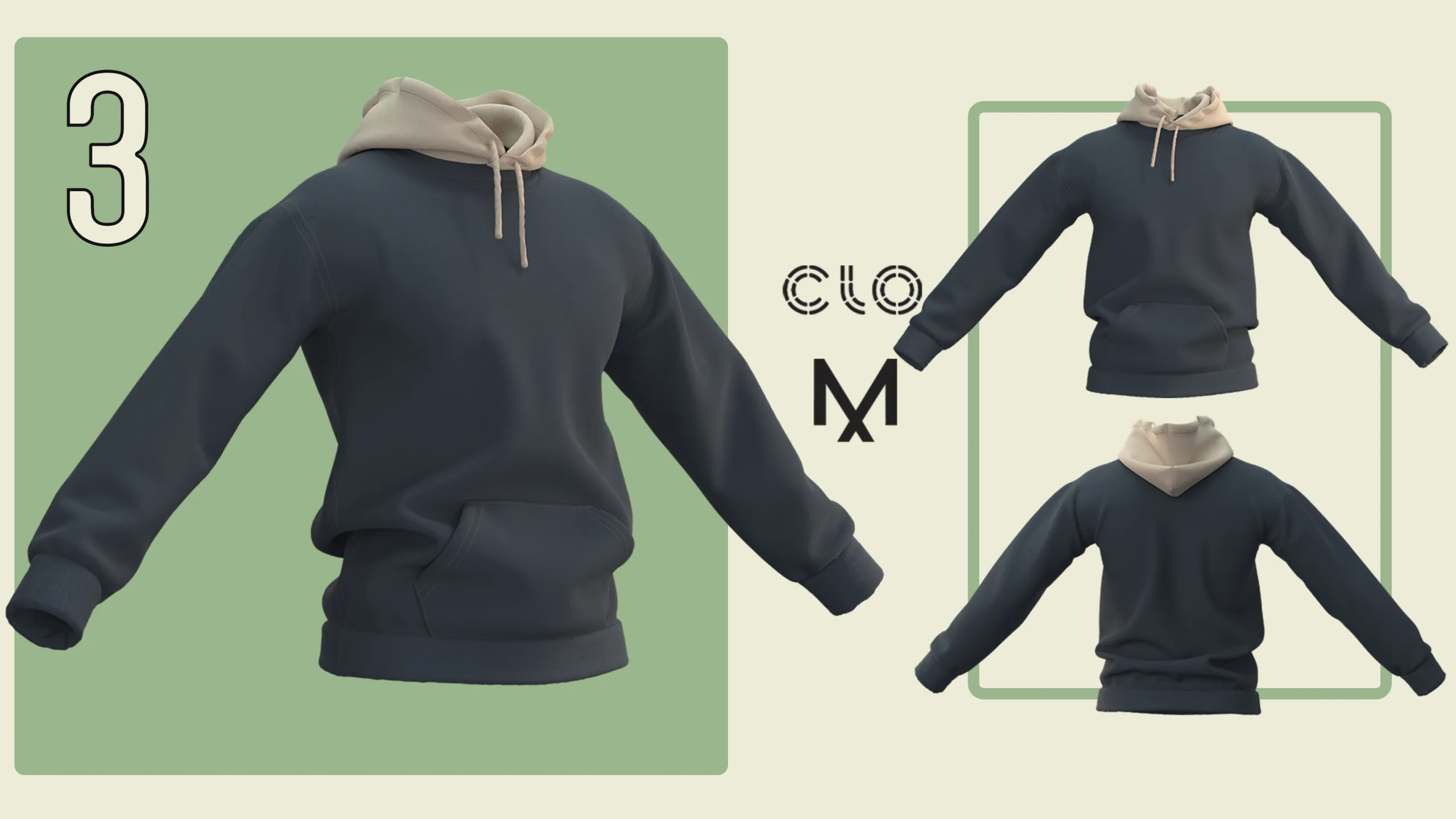 10 Hoodies / CLO3D / Marvelous + Project files: Zprj + OBJ + FBX